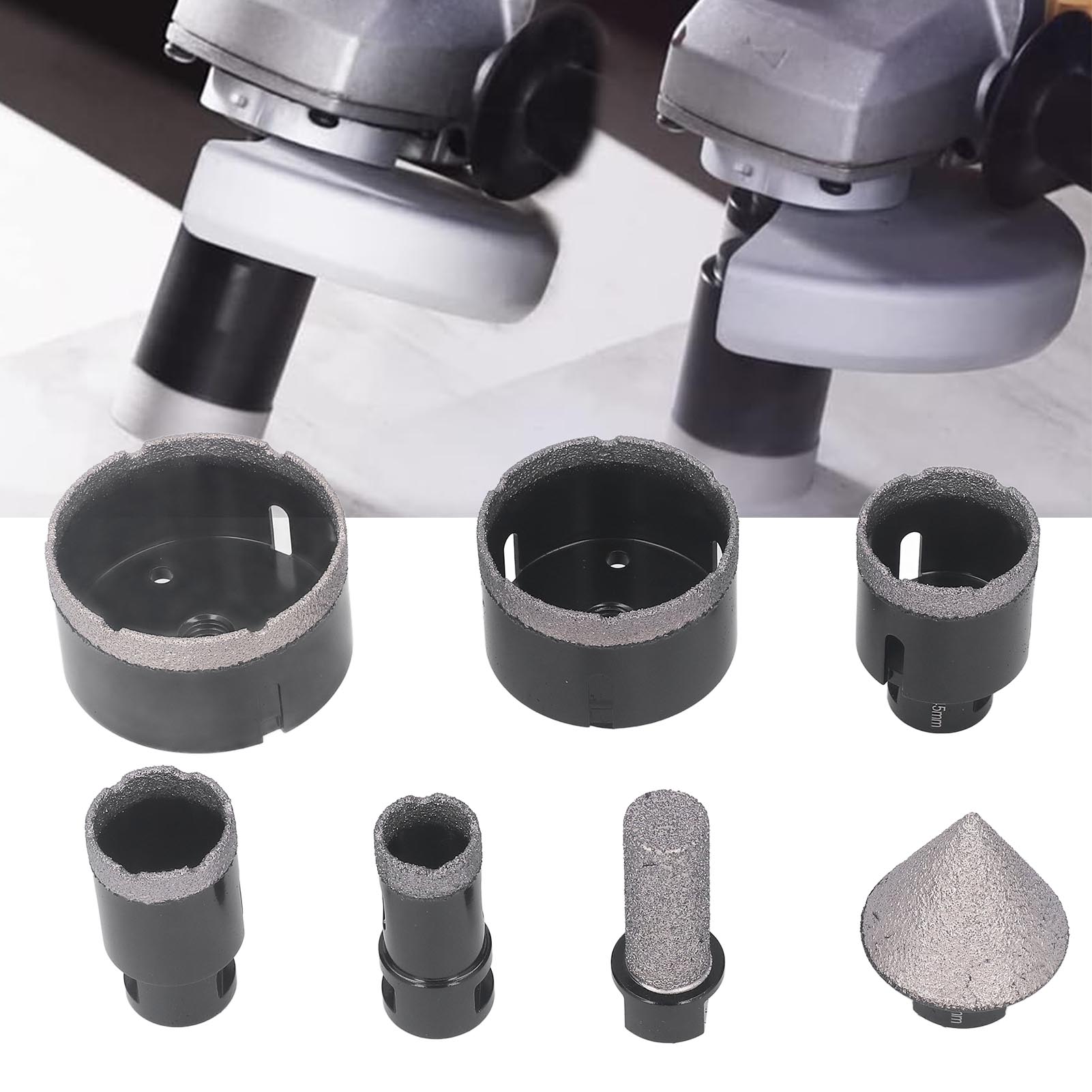 Set Mit 7 M14 Diamant-lochsägen, Gelötete Lochsägen 25–75 Mm, Geeignet Für Keramik- Und Marmorfliesen, Vakuumgelötetes Hohlbohrer-set