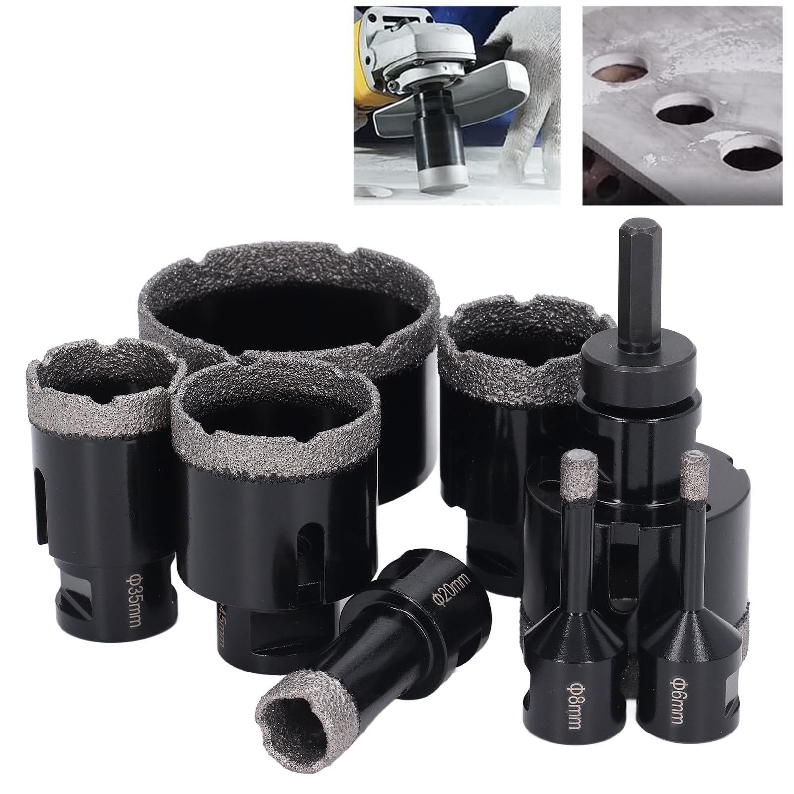 Set Mit 9 M14 Diamant-lochsägen Zum Hartlöten, Von 6 Bis 68 Mm, Geeignet Für Keramik- Und Marmorfliesen, Hohlbohrer-set Zum Vakuumlöten
