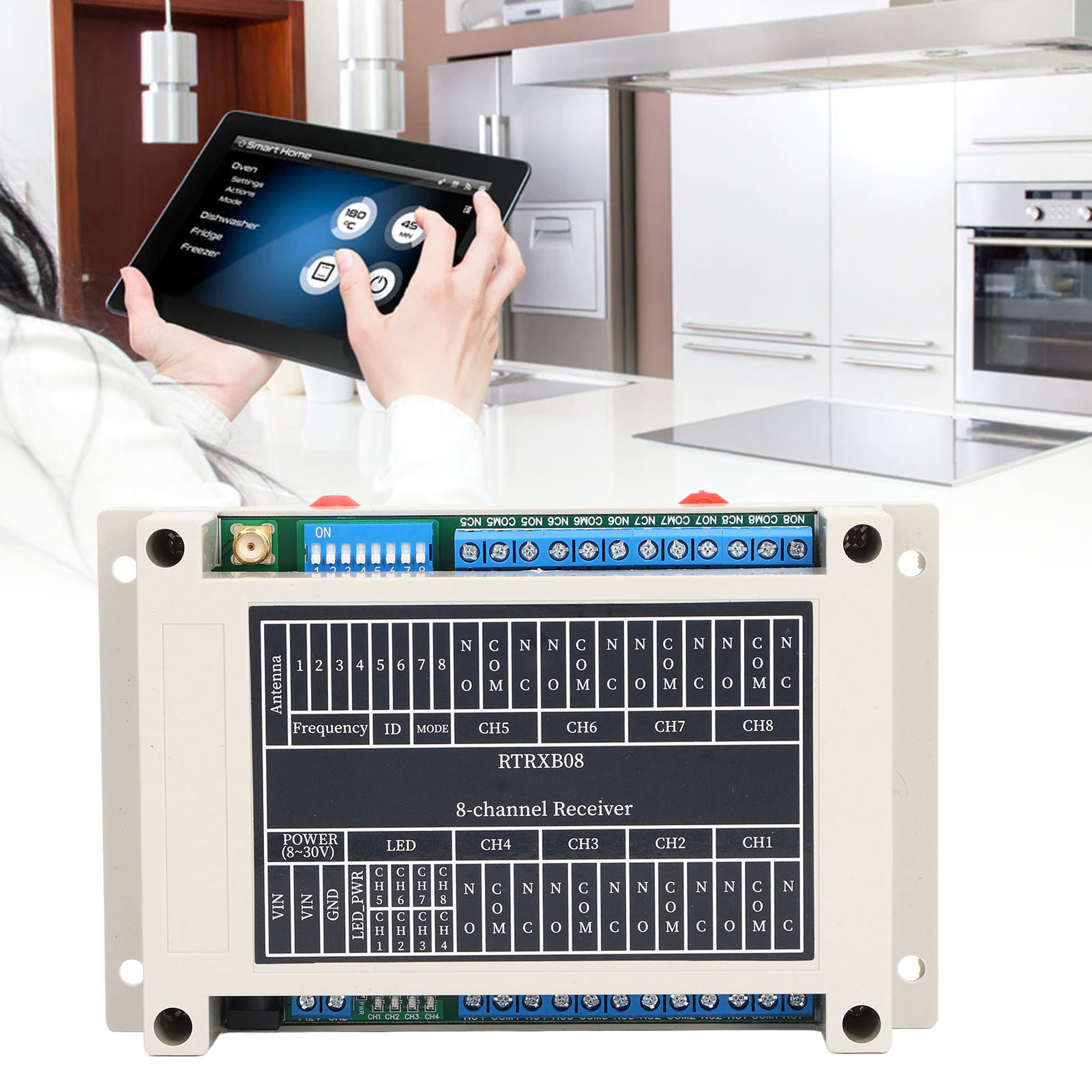 8ch433m Zweiwege-fernbedienungsempfängermodul-kit Mit Punkt-zu-punkt-rückkopplung, 8–30 V Dc