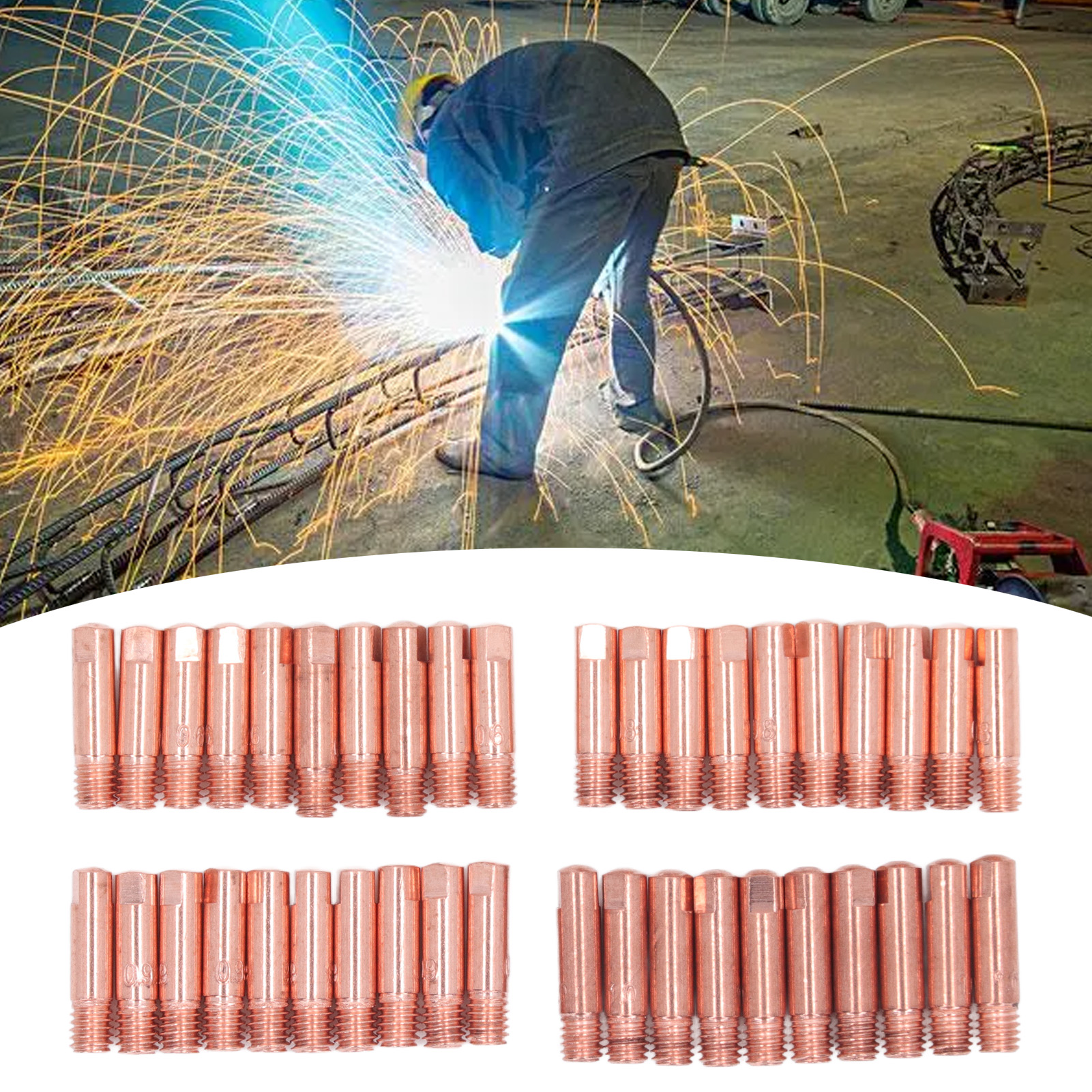 Satz Mit 40 Ersatzkontaktspitzen Von 0,6 Mm Bis 1,0 Mm Für 15ak Wig-schweißbrenner