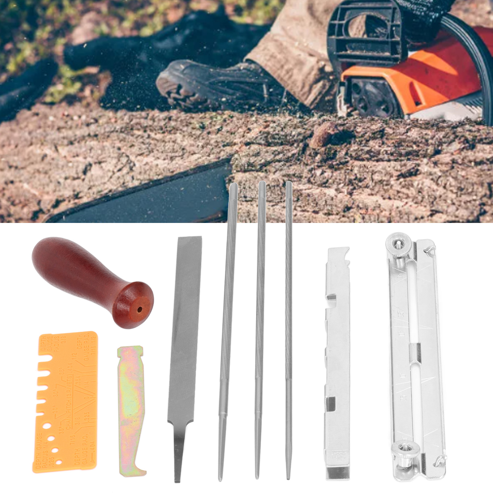 Set Mit 10 Kettensägenfeilen Inklusive Tasche