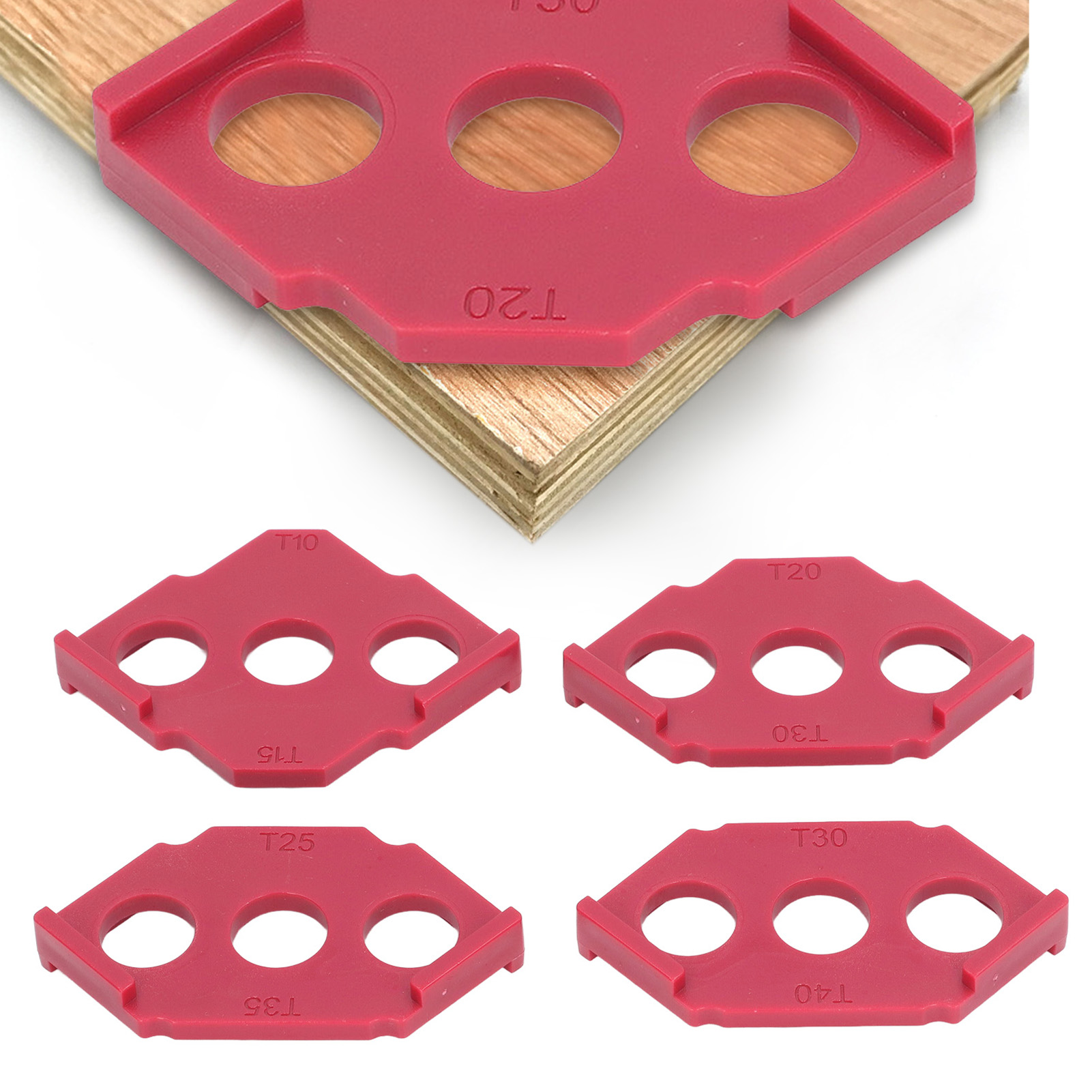 Schnell-fasen- Und Winkelpositionierungsset Für Die Holzbearbeitung (4-teilig): C-winkel-fasenmaschine, Schnell-fasenpositionierungsform, Rot.