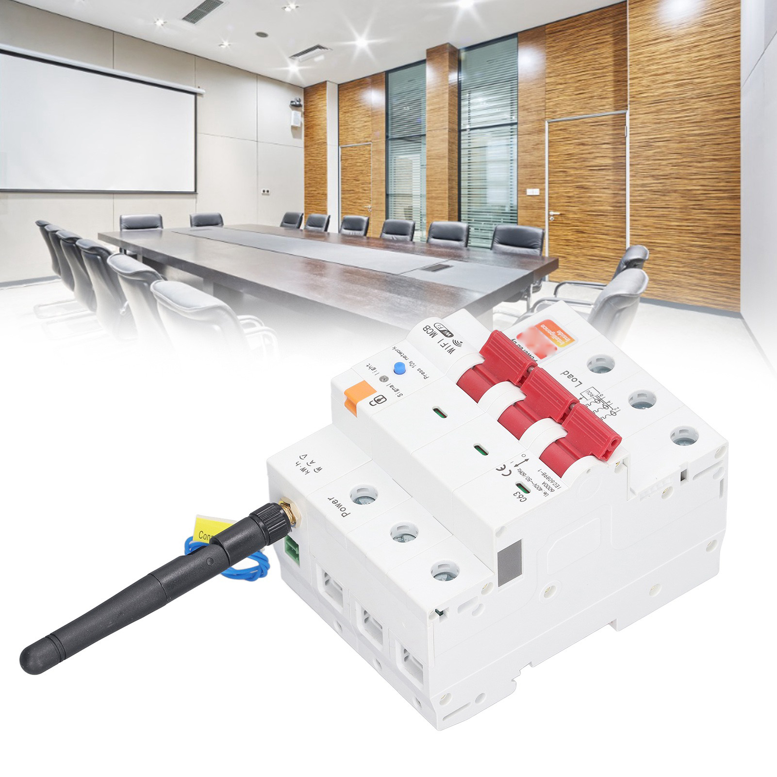 Ac400v Graffiti Wifi+rs485 63a Messleistungsschalter, Din-schienen-dreiphasen-intelligenter Pneumatischer Schalter Mit Energieverbrauchsstatistik Und Drahtloser Fernsteuerung Über Mobiltelefon.