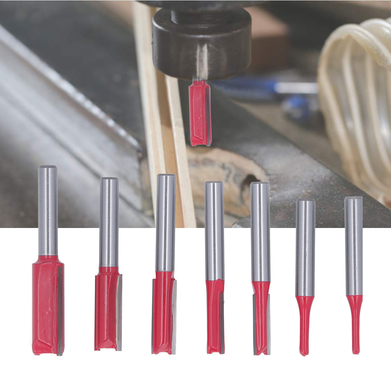 Roter Nutfräser Mit 6,35 Mm Schaft, 2-in-1-holzfräser Mit Verdeckter Aufnahme, Nutfräser Mit Kugellager