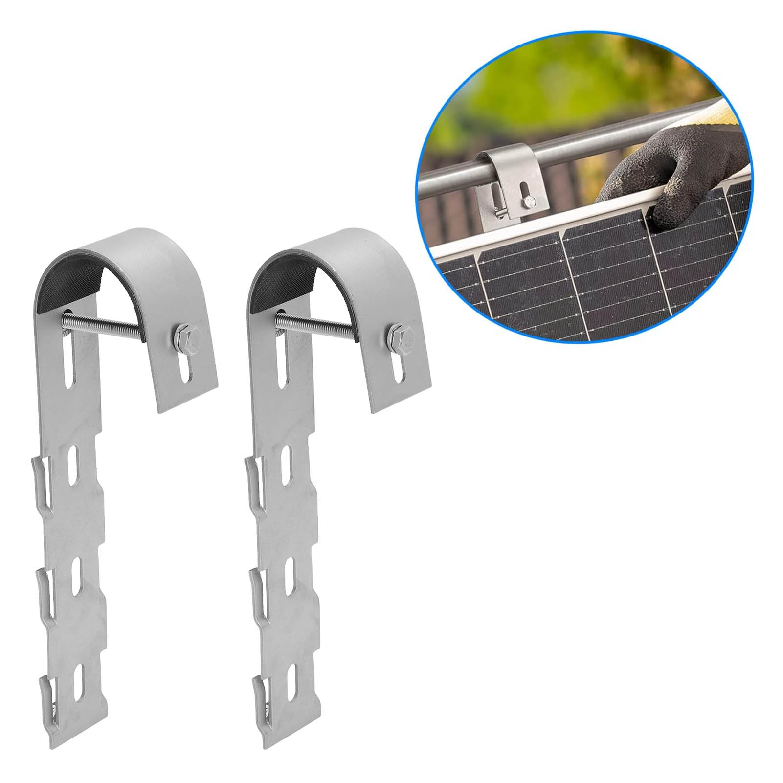 2-teilige Photovoltaik-trägerkomponenten Für Balkone Montagezubehör Für Solarpanelgeländer