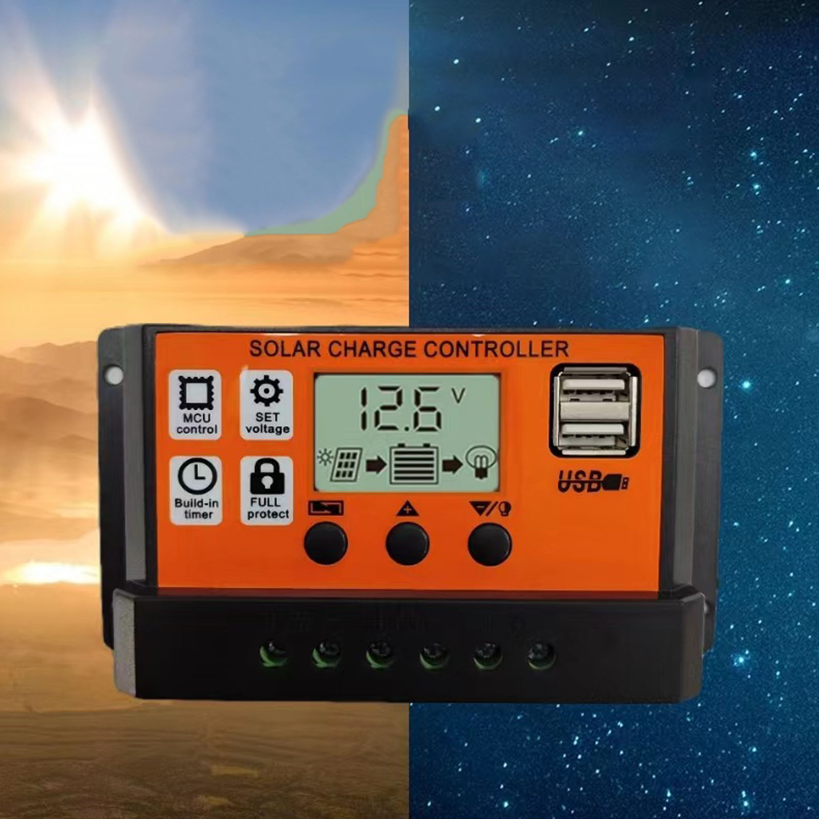 Solarladeregler Mit Blei-säure- Und Lithiumbatterie, 12v/24v Automatischer Universeller Photovoltaik-laderegler