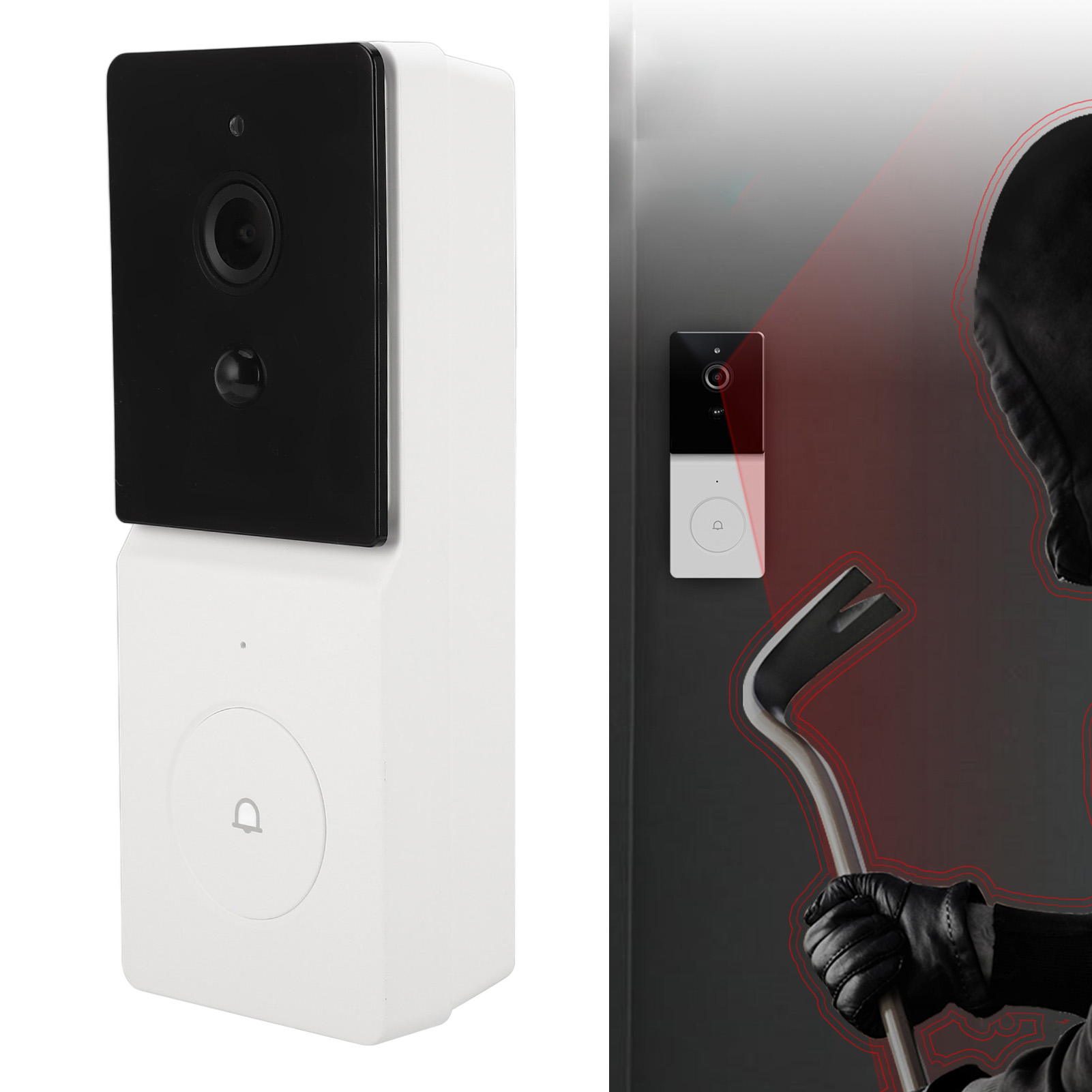 Tuya Video-türklingel Für Das Vernetzte Zuhause, Mit Zwei-wege-audio-gegensprechanlage, Nachtsicht, 200 W, Europäischer Standard 100-240 V.