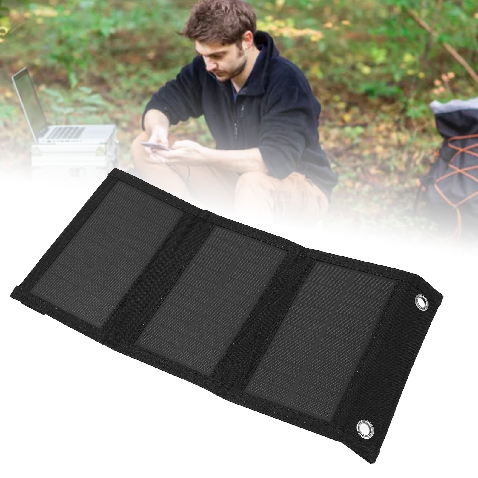 Faltbarer 5v 8w Monokristalliner Solarlader Mit Usb-ausgang, Wasserdichter Rucksack, Tragbare Powerbank