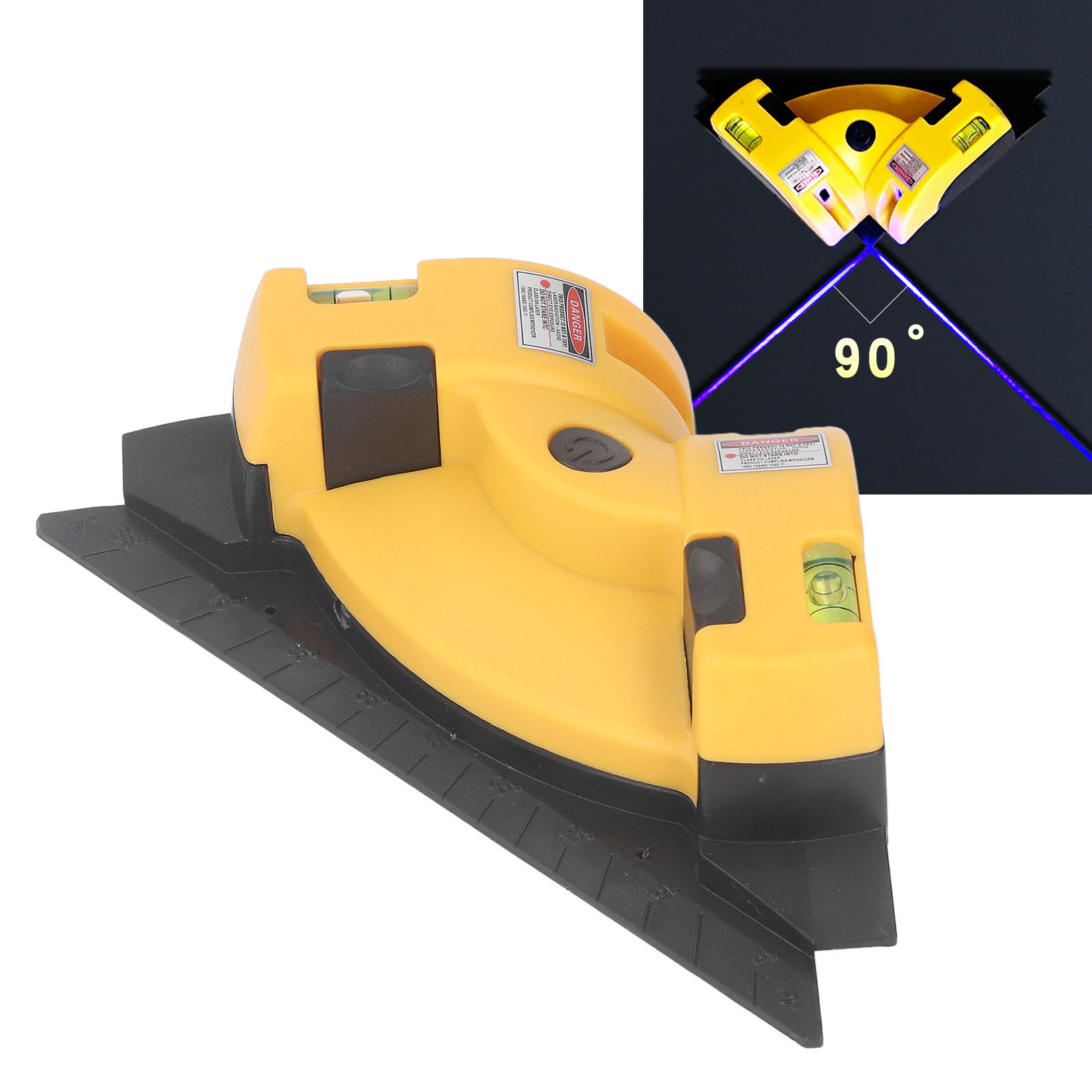 Sharp Lv-01gr Wasserwaage Mit Grüner Beleuchtung, Winkelanzeige Mit Grüner Beleuchtung, Bodenlinienanzeige Mit Grüner Beleuchtung, Spezielle Wasserwaage Zum Verlegen Von Platten Im Rechten Winkel, Hoc