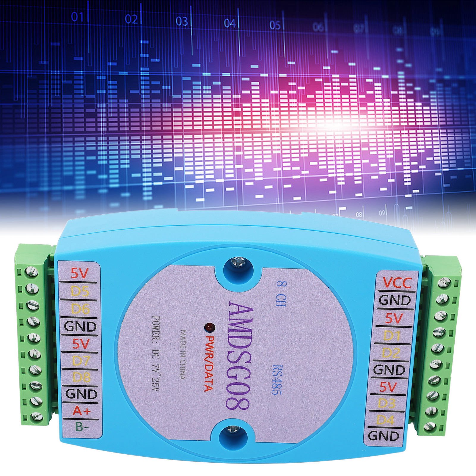Ds18b20 8-kanal-temperaturerfassungsmodul, Rs485 Modbus Rtu, Optisch Isolierte Kommunikation, 7–25 V Dc
