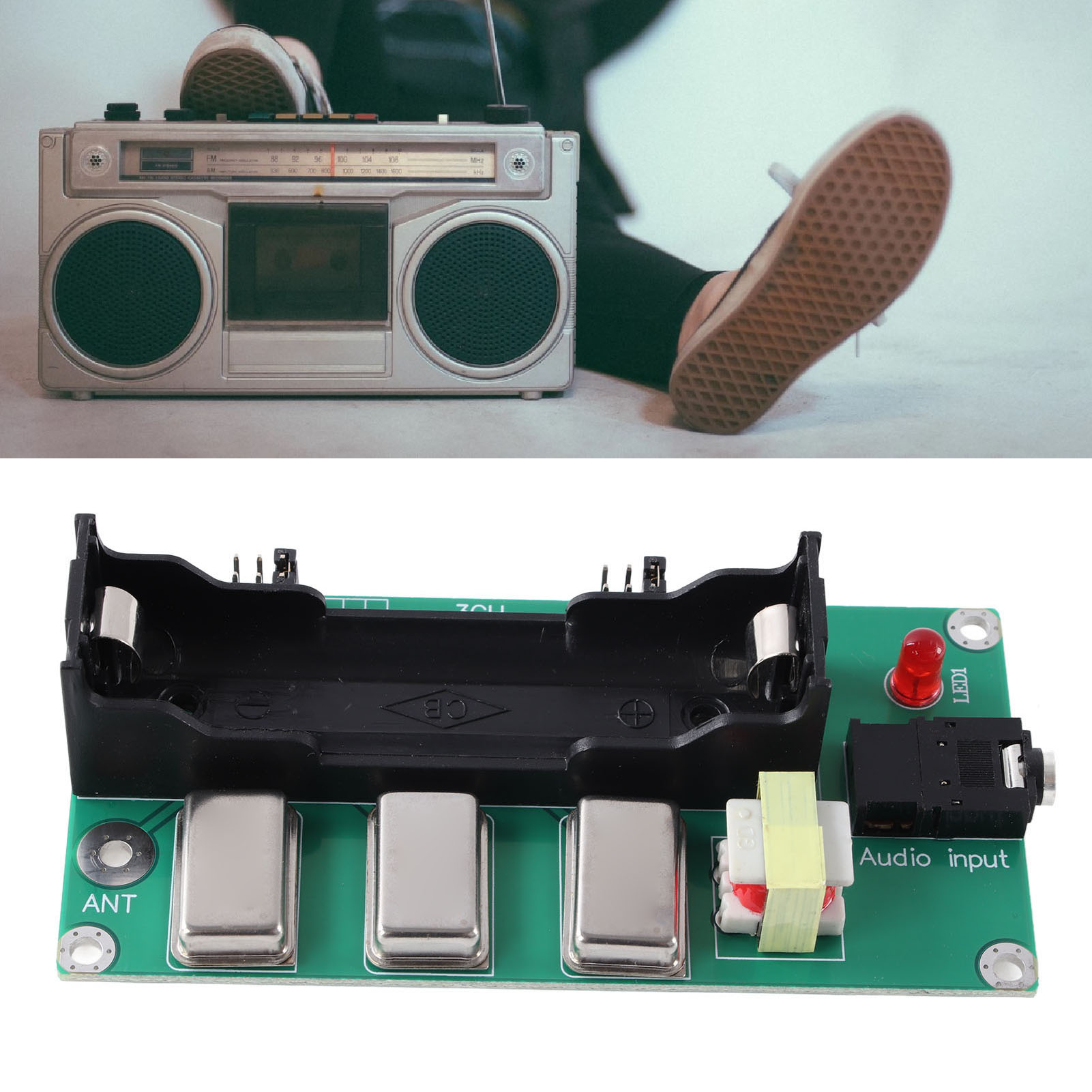3-kanal-am-sender (1 Mhz, 3 Mhz, 5 Mhz) – Platine Mit Antenne Und Kabel Bestückt
