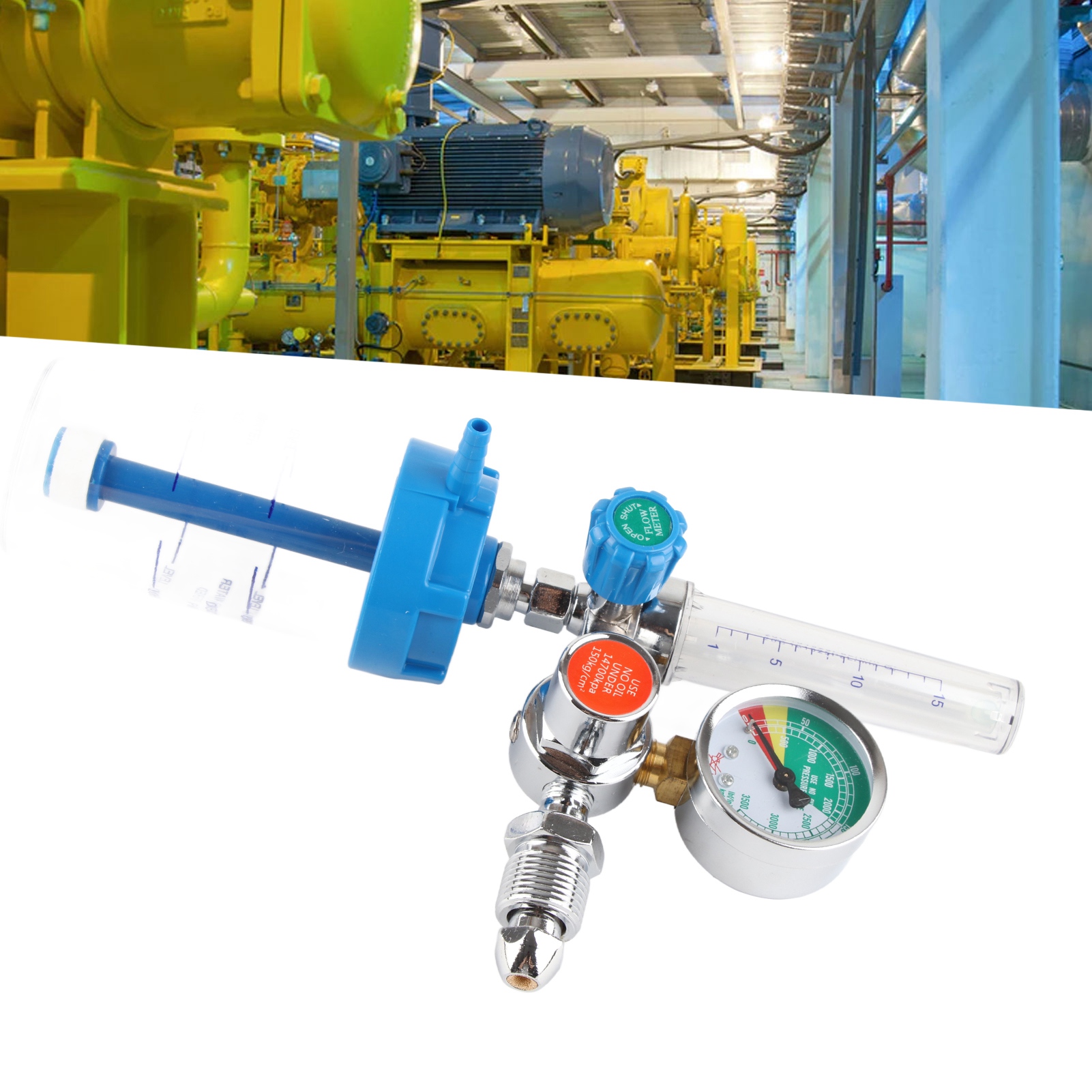 Sauerstoffdruckminderer, Druckminderungsventil, Schwimmer-sauerstoffdurchflussregler, Schwimmer-sauerstoffeinlass Und -auslass, Einlassdruckmanometer, Einlassschraube, 5/8 Zoll Bsp-außengewinde.