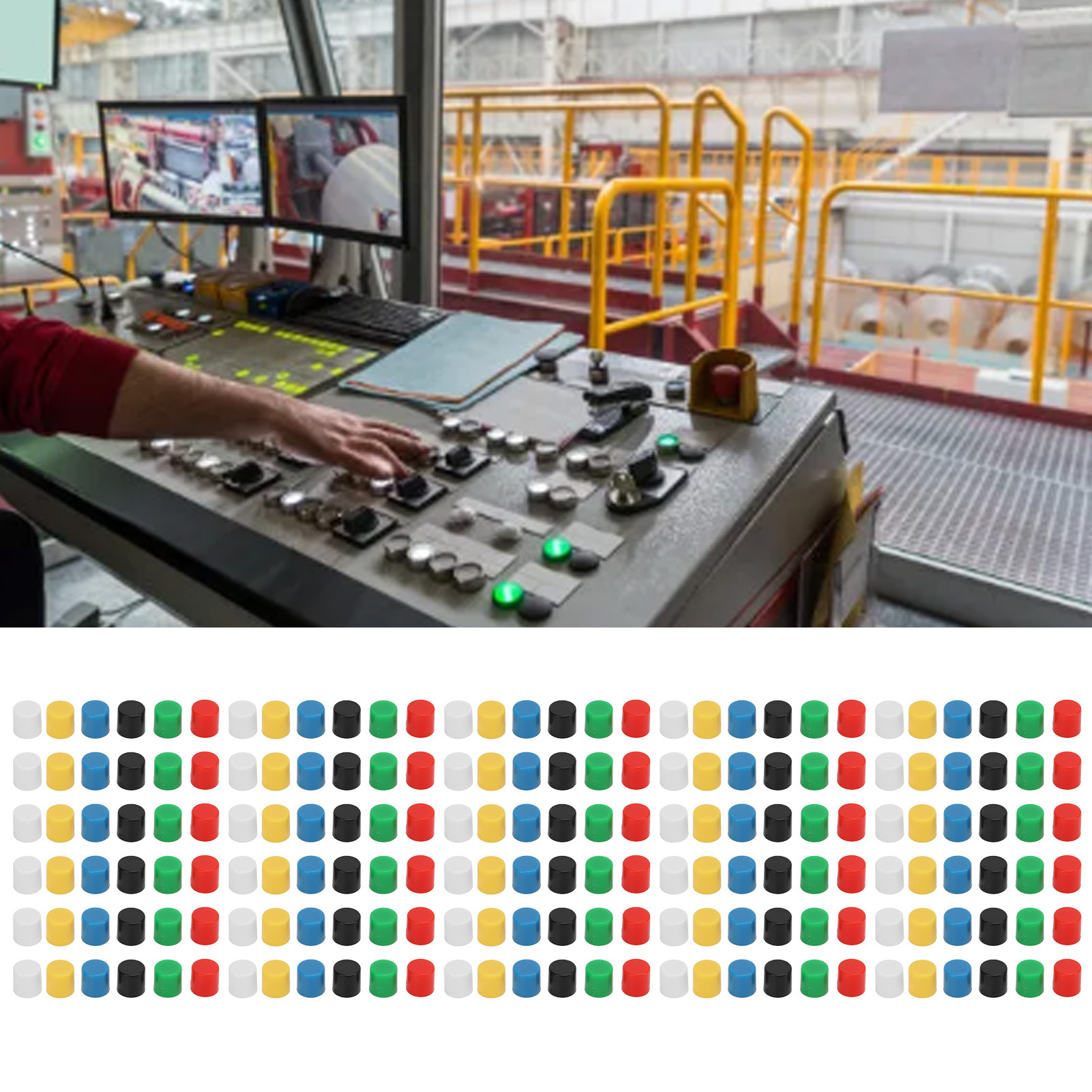Set Mit 180 A56-touch-schaltern, Runde Kunststoff-tastenkappen.