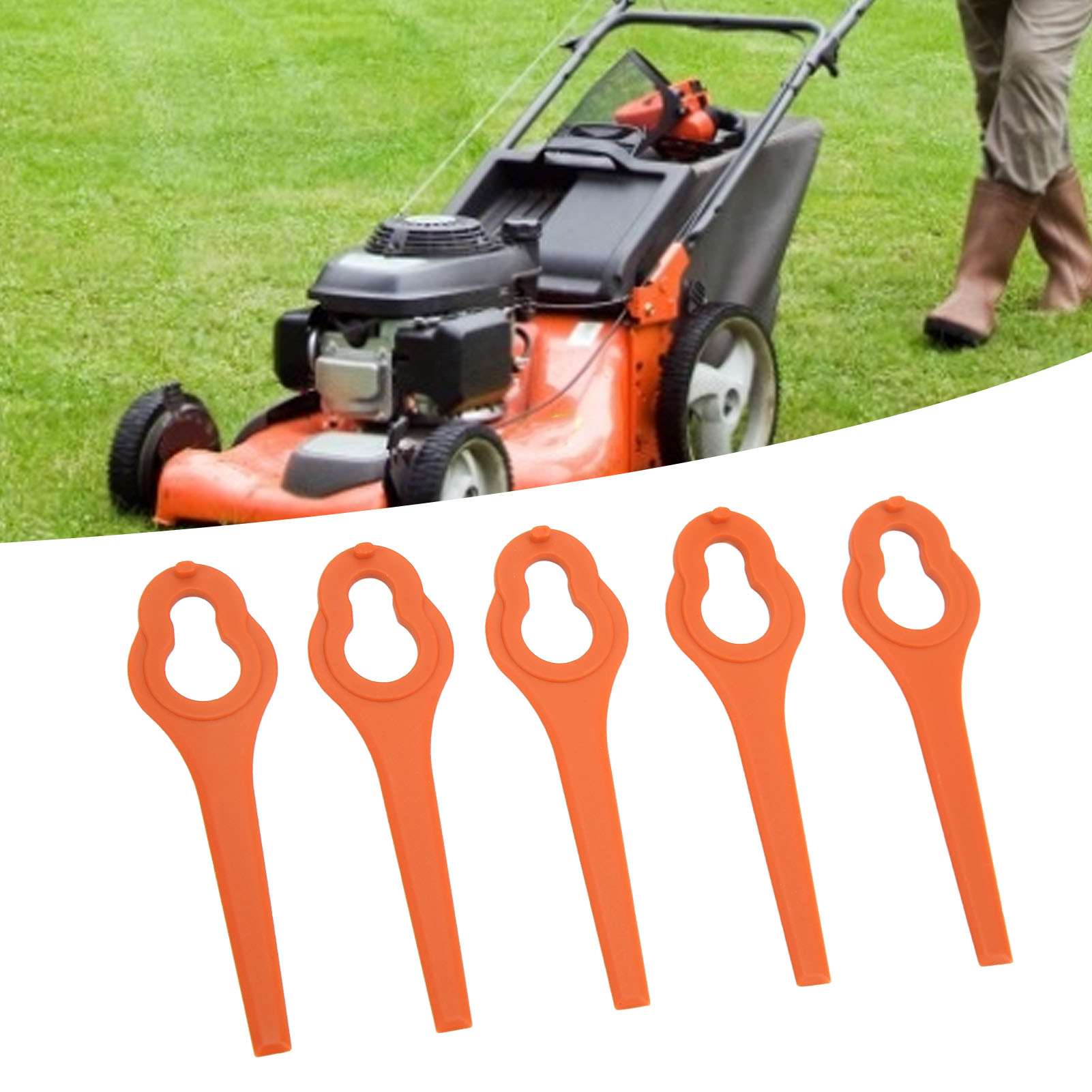 Extra Großer Rasenmäher L95 Mit Orangefarbenen Kunststoffmessern