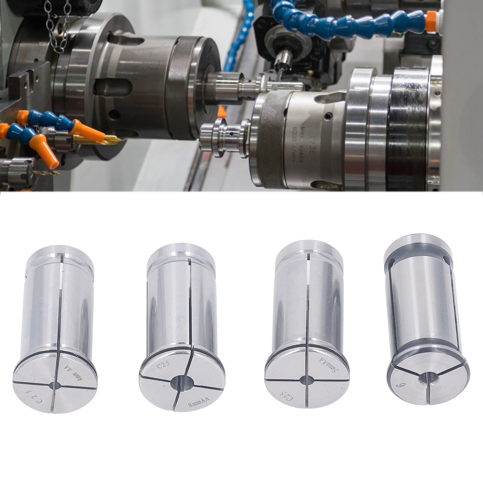 Satz Mit 4 Hochpräzisen C-förmigen Geradschaftfuttern Der Serie C25 Für Cnc-werkzeuge