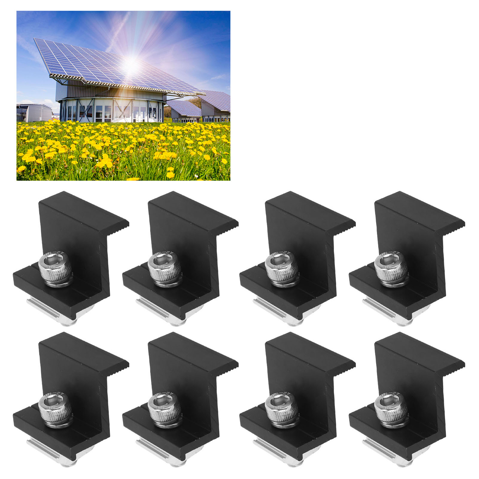 12 Photovoltaik-montagehalterungen Mit Seitlichem Druckblock, 35 Mm