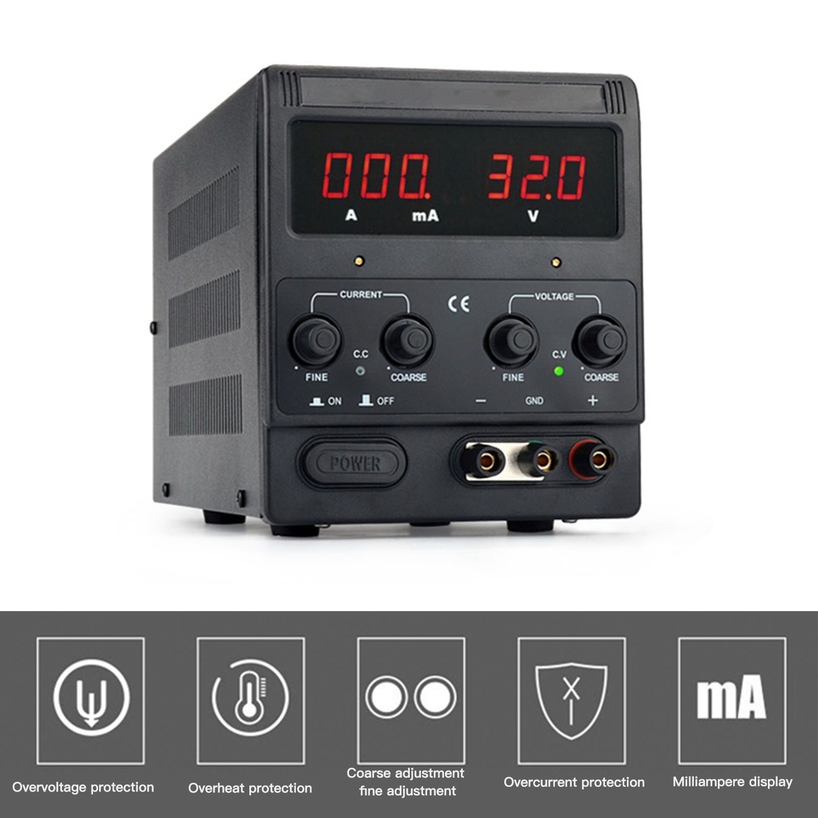 Dp310 Geregeltes Gleichstromnetzteil Mit Digitalanzeige Und Amperemeter Für Reparatur, Tests Und Experimente Mit Laptops Und Mobiltelefonen, 30 V/10 A, Europäischer Standard 220 V