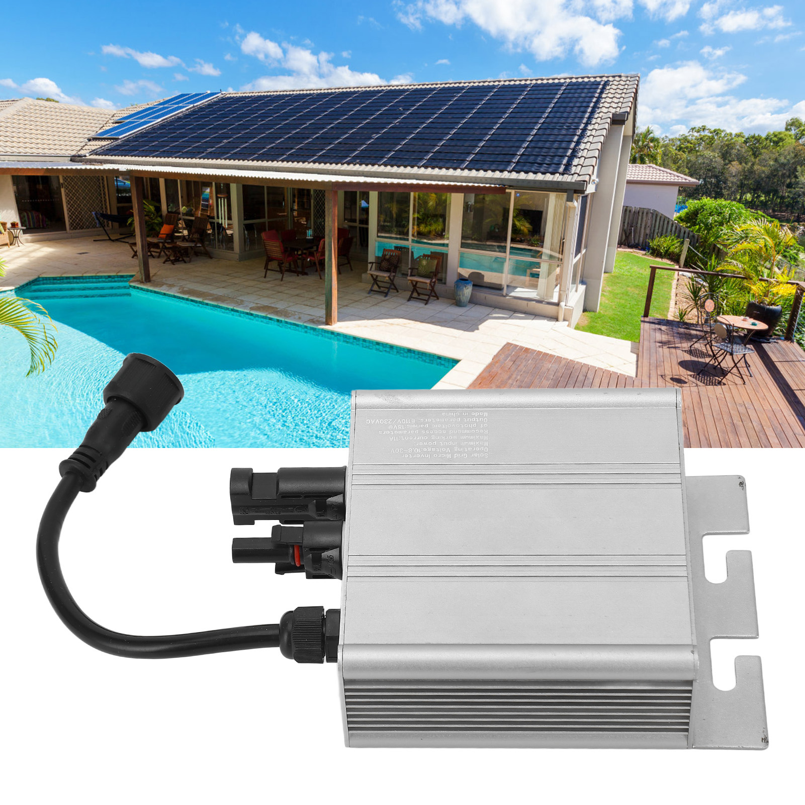 Netzgekoppelter Solar-mikrowechselrichter (mppt), Reiner Sinus-wechselrichter, Hochohmig, Wasserdicht, Automatischer Universeller Photovoltaik-laderegler, Automatische Erkennung 120v/ac230v, 120w.