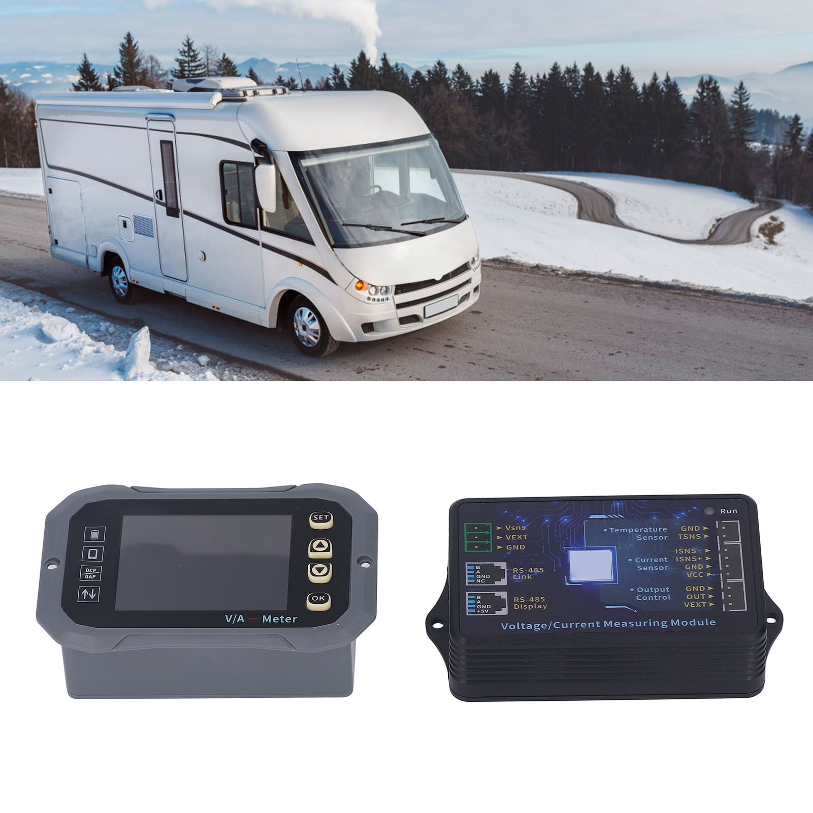 400-a-batteriemonitor Mit Hochauflösendem 2,4-zoll-display, 0–120 V Mit Shunt, App-steuerung, Drahtlosem Voltmeter Und Amperemeter, Bidirektionalem Kapazitätsdetektor