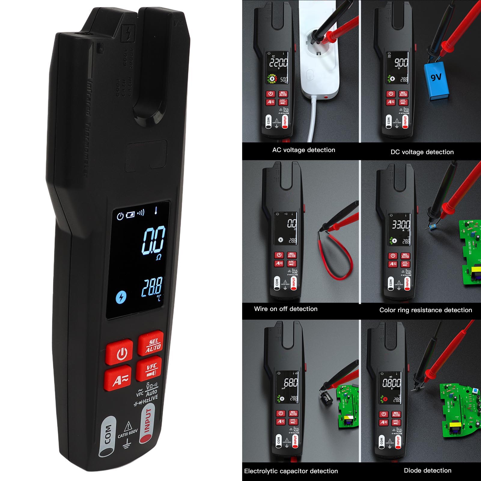 Bside U6 U-förmiges Intelligentes Strommultimeter Mit Farbdisplay Und Lastfunktion, Hochpräzises Zangenmessgerät