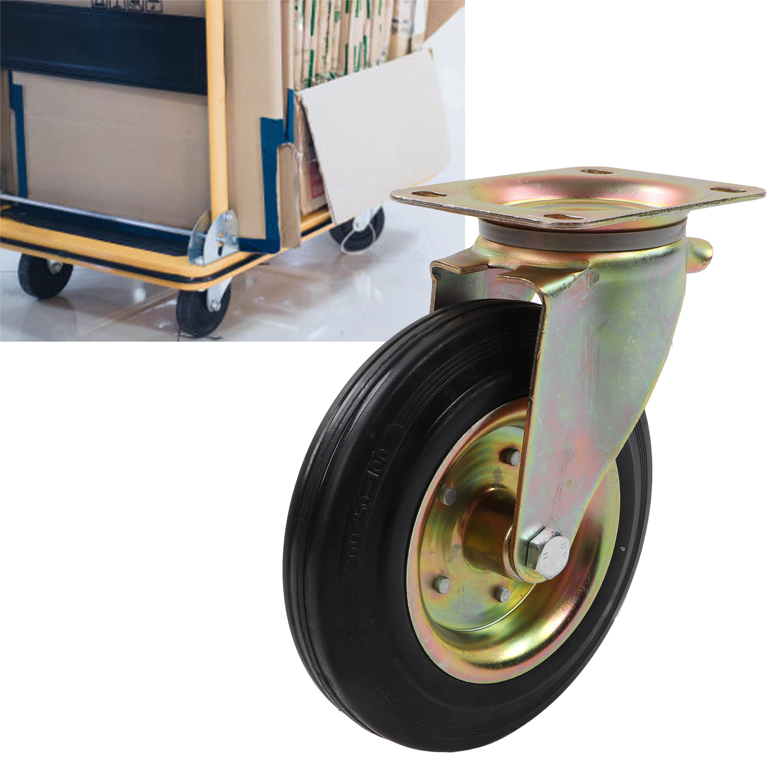 8-zoll-lenkrollen Aus Aluminiumlegierung Ohne Bremsen Für Sackkarren, Müllwagen Und Werkbänke (440 Pfund)