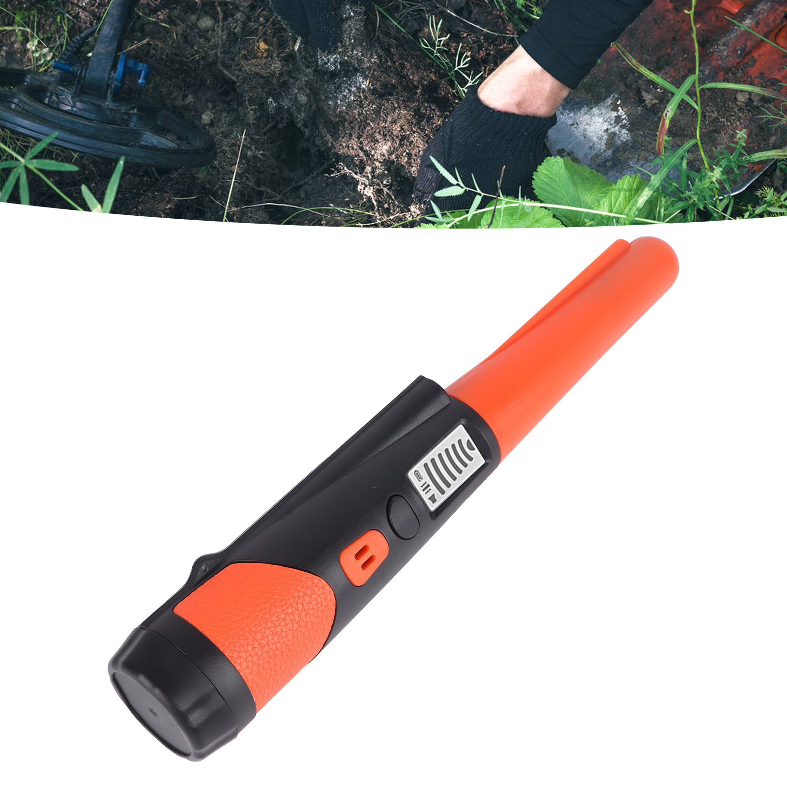 Oranger Metalldetektor Mit Lcd-bildschirm, Schatzsuchdetektor