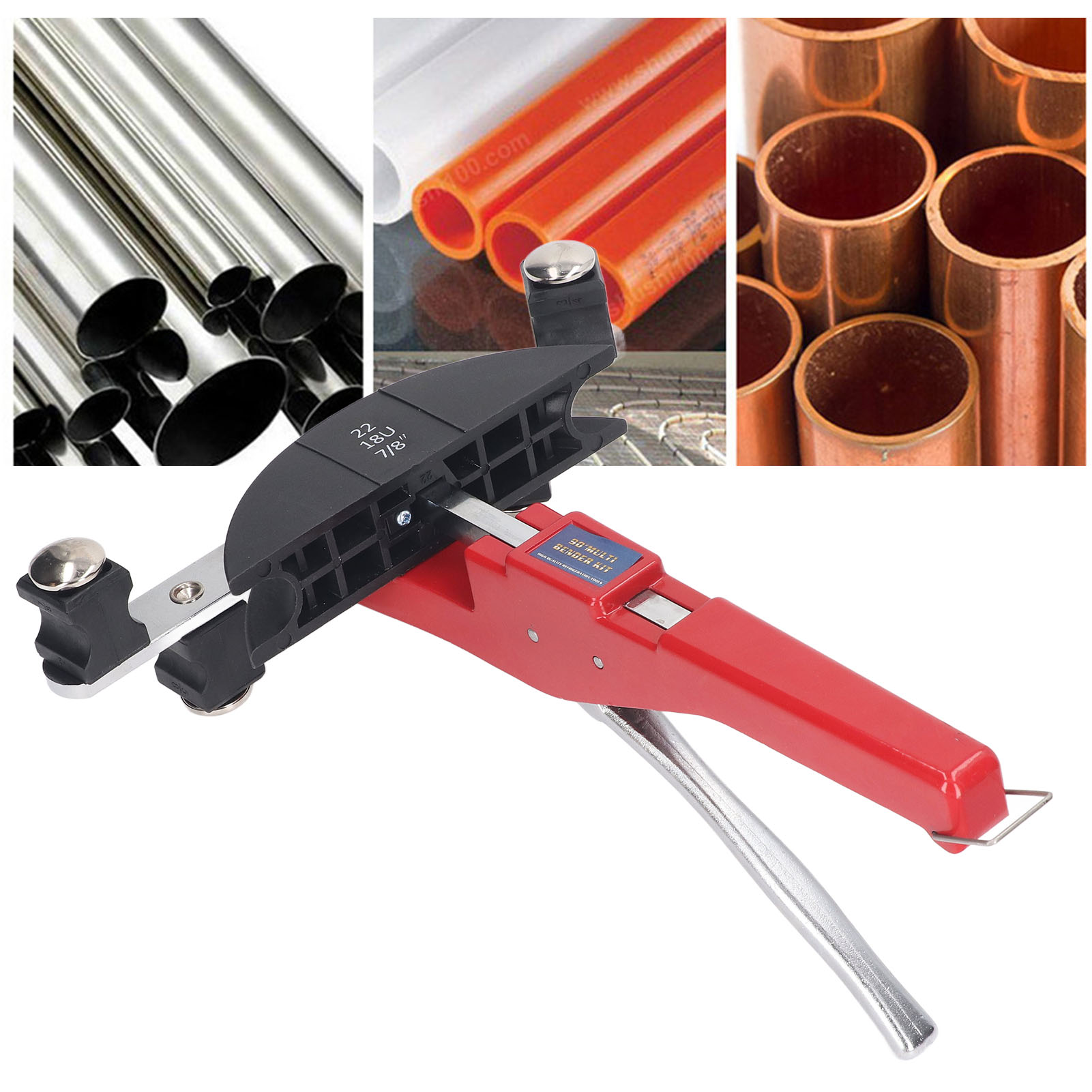 Ct-999 Kombinations-rohrbiegegerät, 6–22 Mm, Manuelle Aluminiumscheibe, Ergonomische Ratsche, Nylonscheibe, Silber-/farbige Aluminiumscheibe