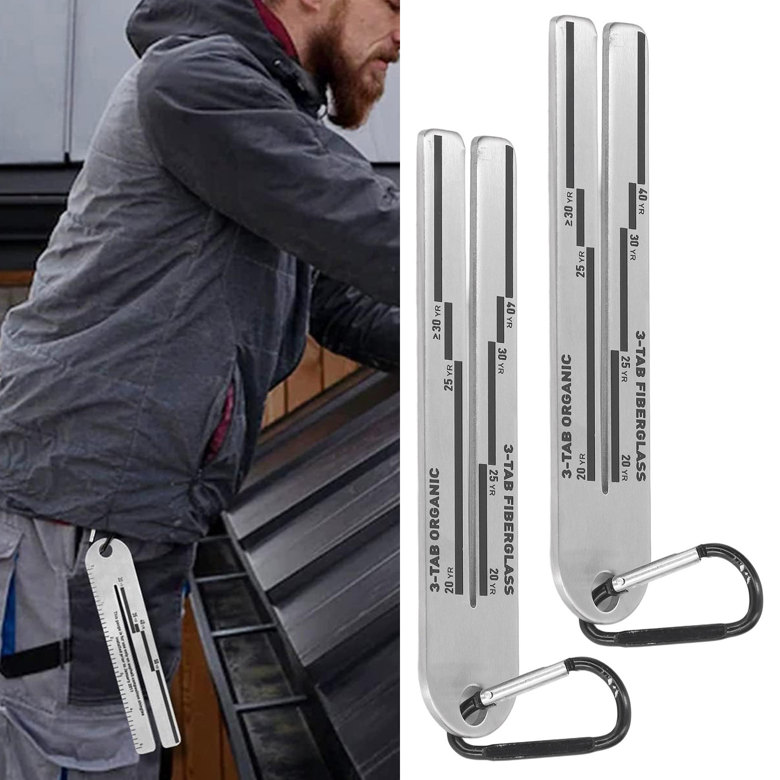 Stück 5-zoll-schindellehre, Glasfaserdicken-messband.
