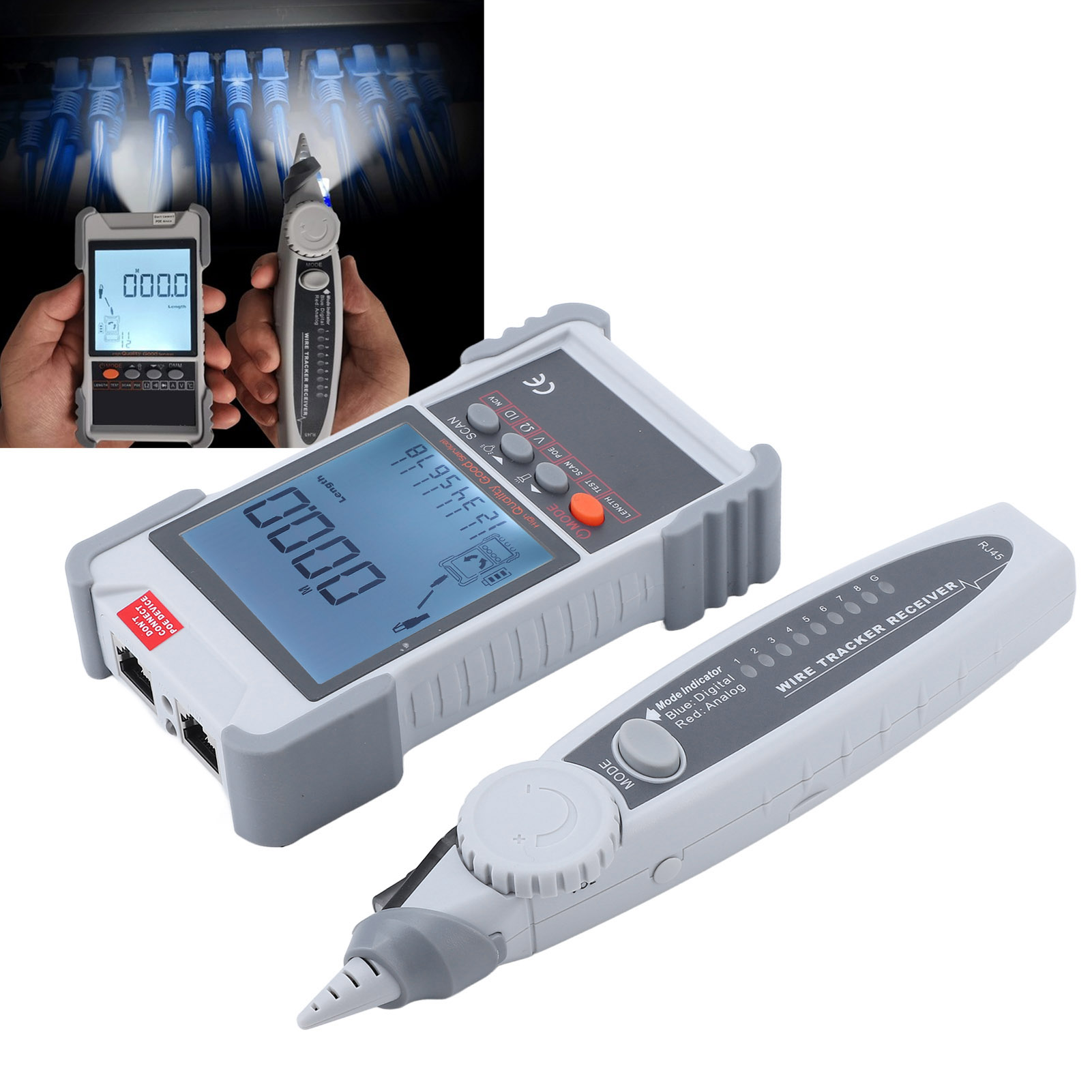 Et616 Kombinierter Netzwerkkabeldetektor Und Multimeter Zur Messung Von Netzwerkkabellängen Bis Zu 400 Metern