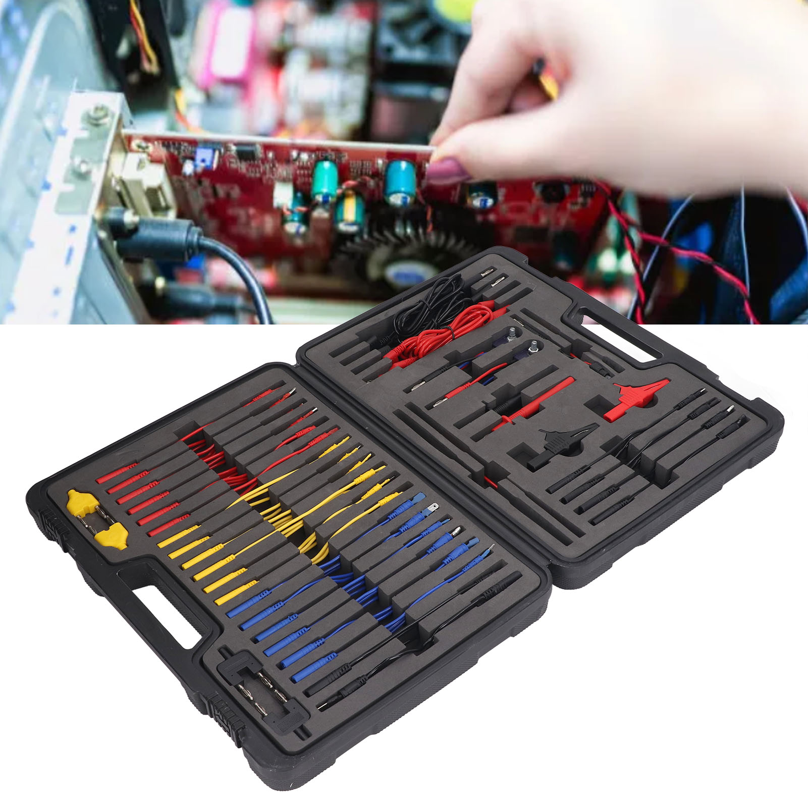 90-teiliges Multifunktionales Schaltungstest-set Inklusive Messleitungen, Verbindungsdrähten, Kurzschlussverbindern Und Messleitungen Zur Schaltungsmessung Und Fehlerdiagnose.