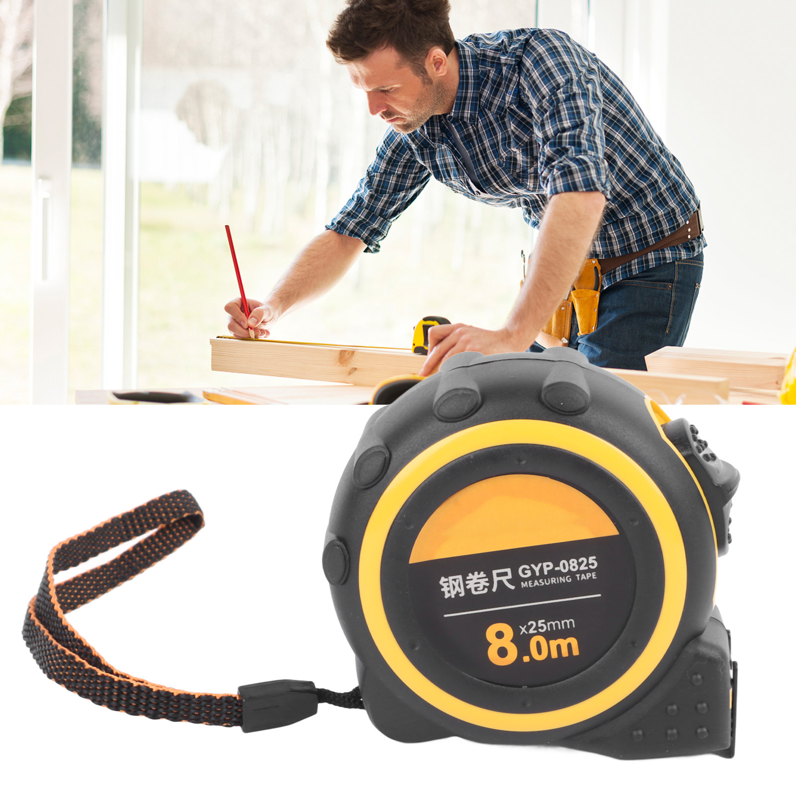8 Meter Langes Gummiertes Maßband