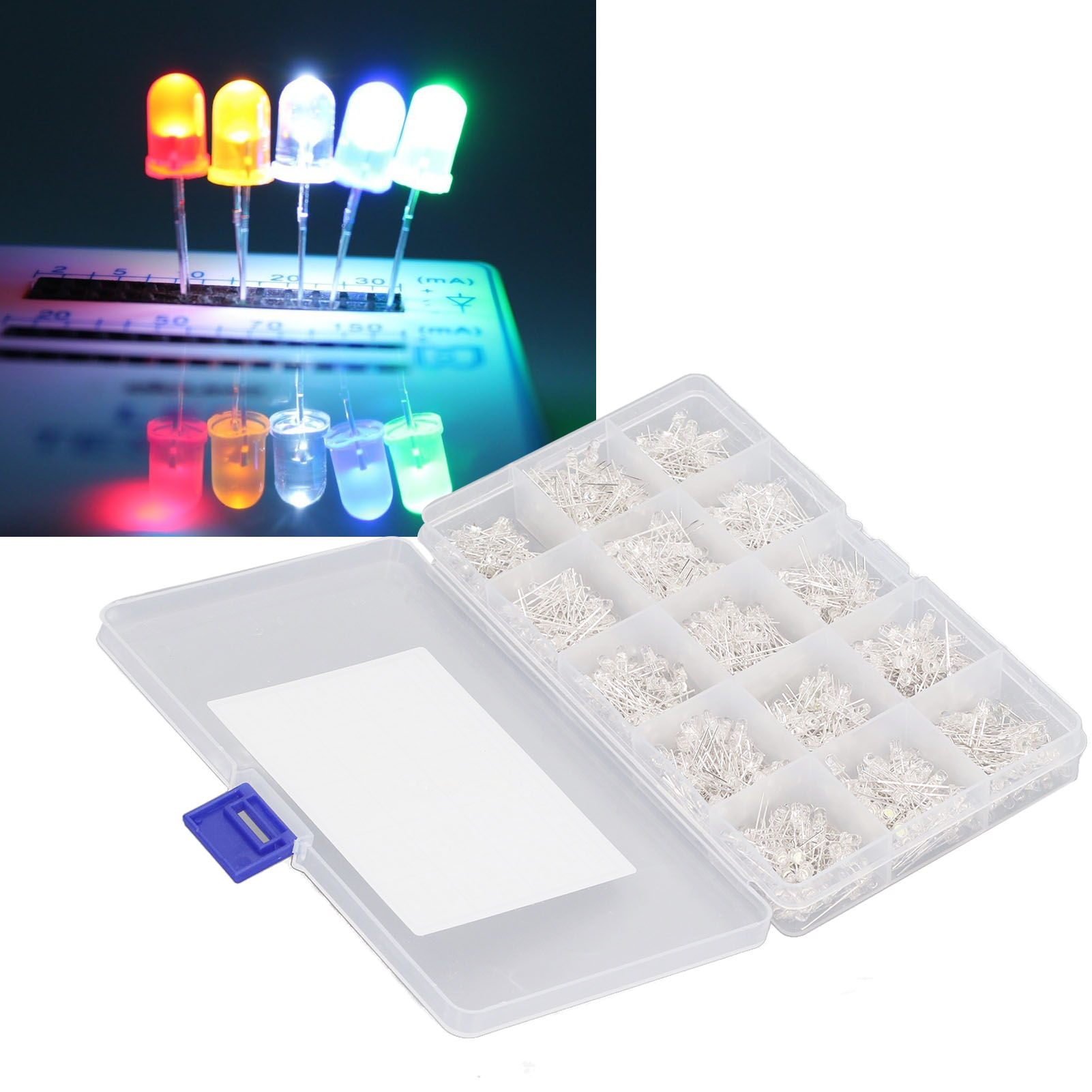 Ein Set Aus 150 Transparenten 3-mm-leds In Rot, Gelb, Blau, Grün Und Weiß.