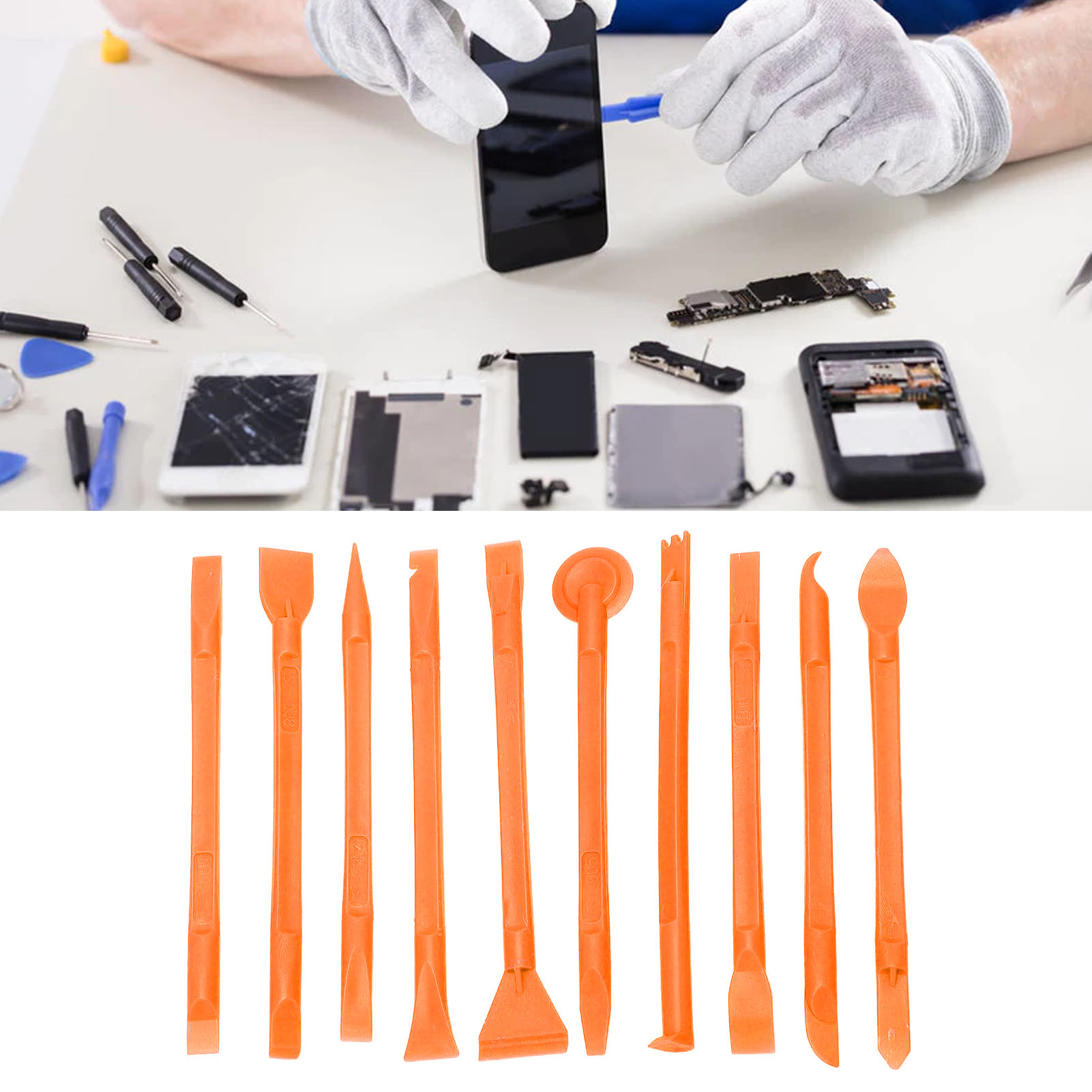 Werkzeuge Für Die Elektronikreparatur, Brecheisen, Multifunktions-brecheisen, 10er-sets Zu Verkaufen, Orange.