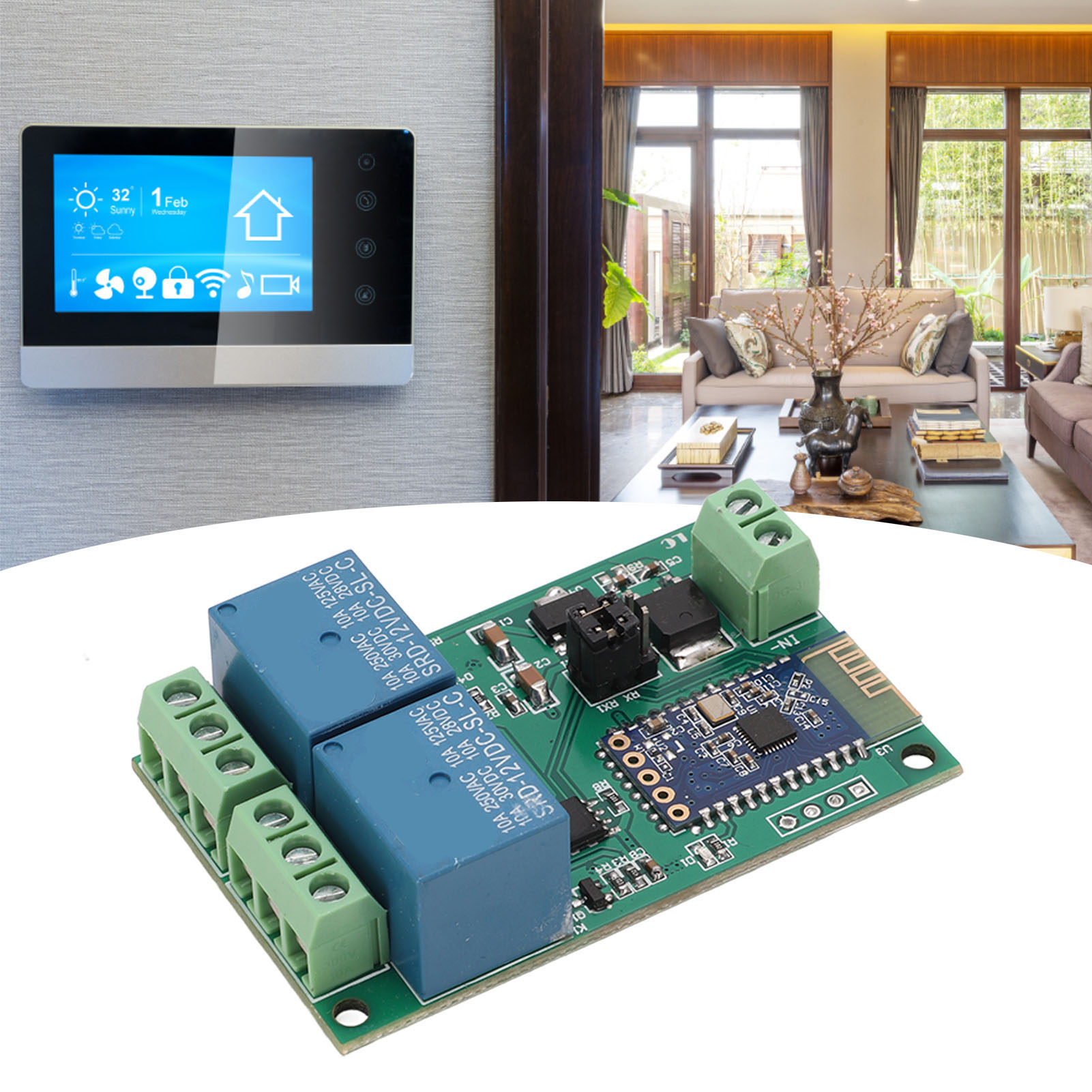 Zweikanaliges Bluetooth-relaismodul, Fernsteuerung Per Mobil-app Für Smart Home, 12 V Dc