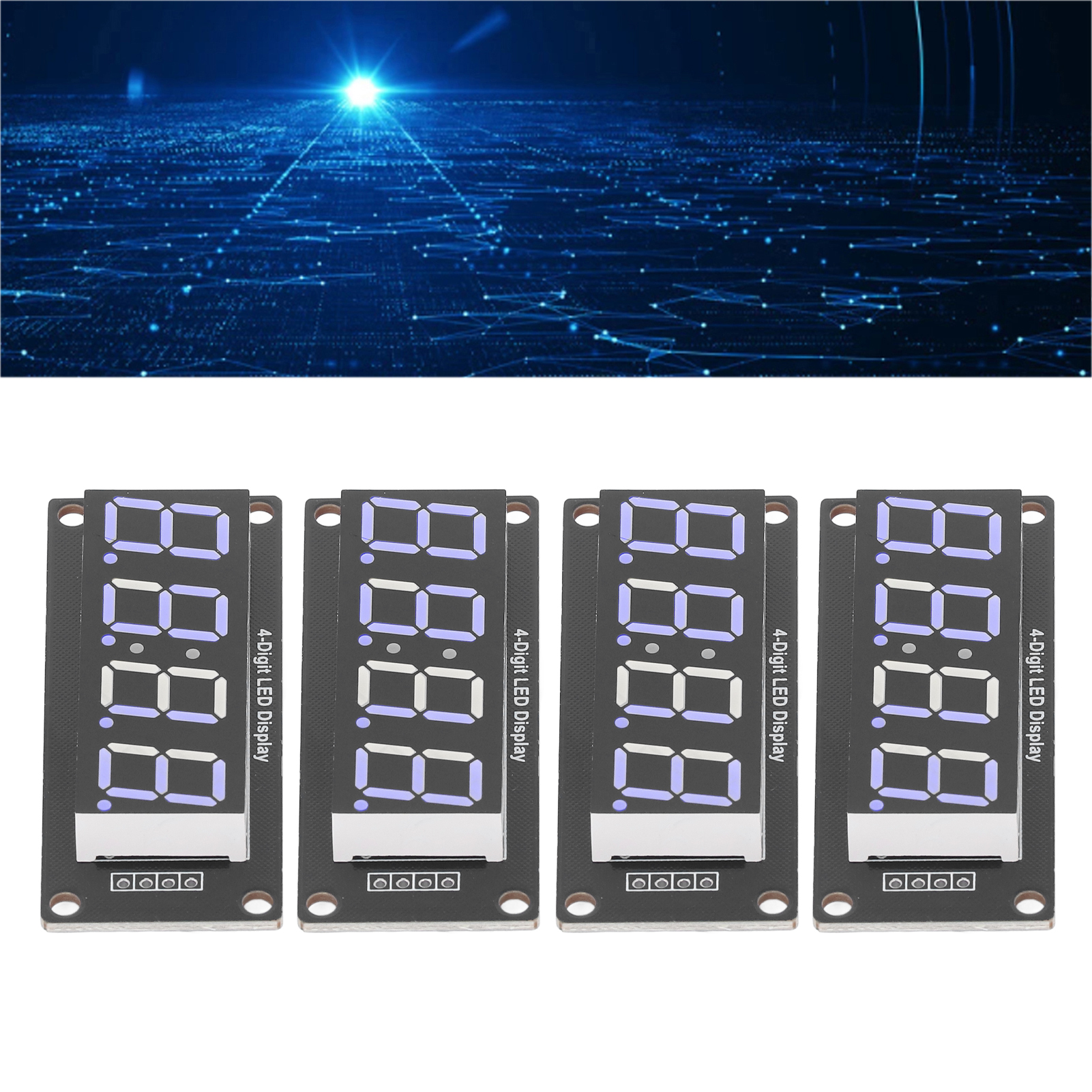 Vier Sets Pro Einheit, Uhrversion, 0,56 Zoll Digitales Anzeigemodul, Vierstellige Sieben-segment-led-anzeige, Tm1637 Modul, Blau.