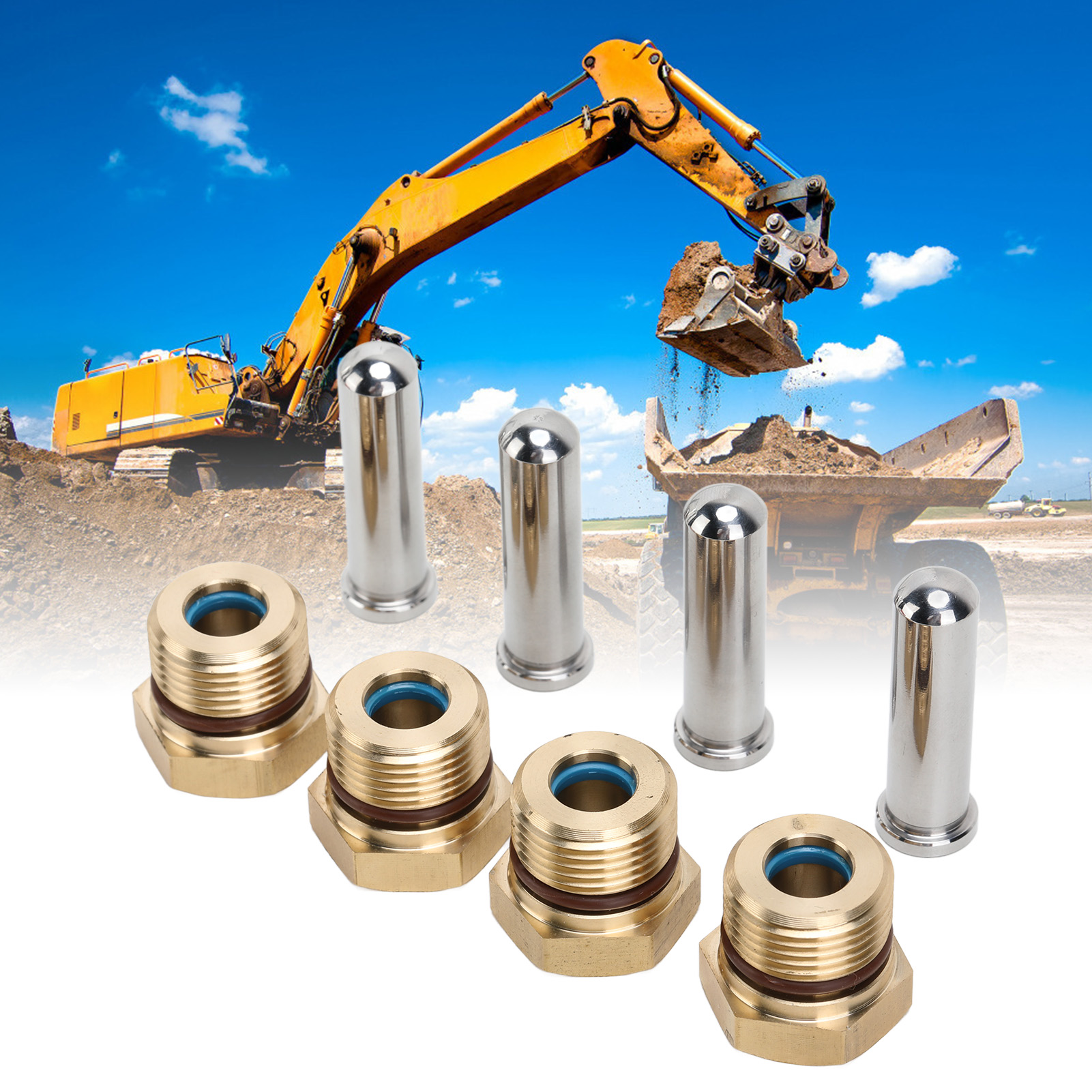 4-teiliges Bagger-set: Fußventil Für Hydraulikhammer, Konischer Kopf, Kompatibel Mit 20-zahn-/39 Cm Hohen Hydraulikhämmern