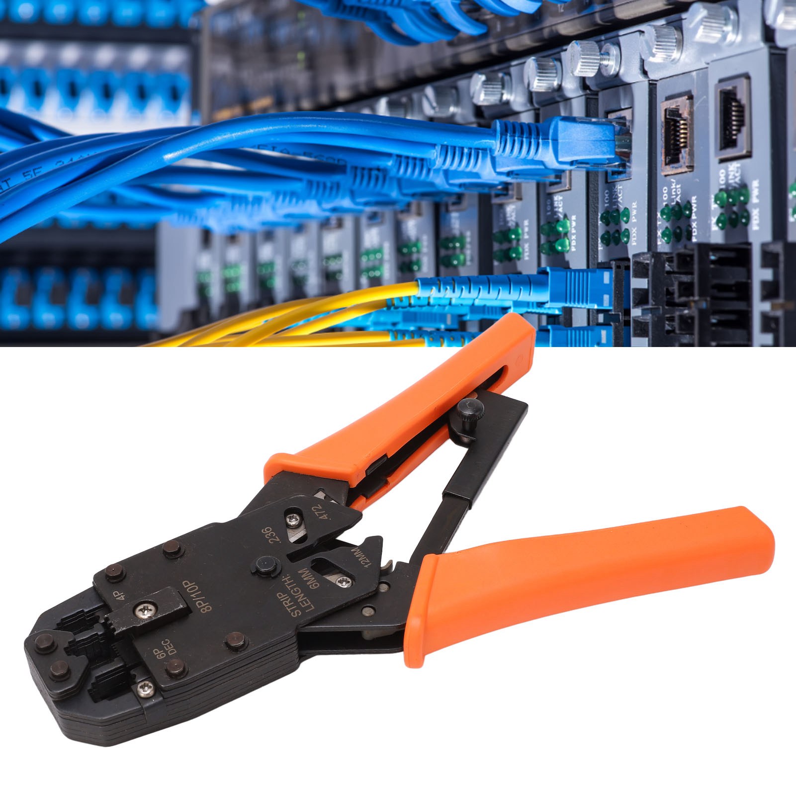 Crimpzange Für Telekommunikationsstecker, Seitenschneider, Abisolierzange, Telefonleitungsstecker, Rj45-ratschenzange, Ht-200r Netzwerkzange