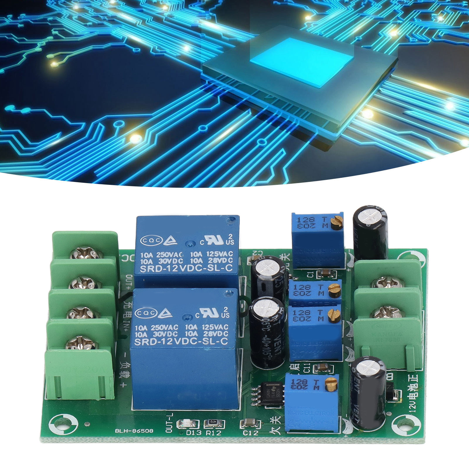 12v Batterieladesteuerungs- Und Unterspannungsmanagementmodul Mit Überspannungsschutz, Automatischer Ladefunktion Und Dauerladeschutz.