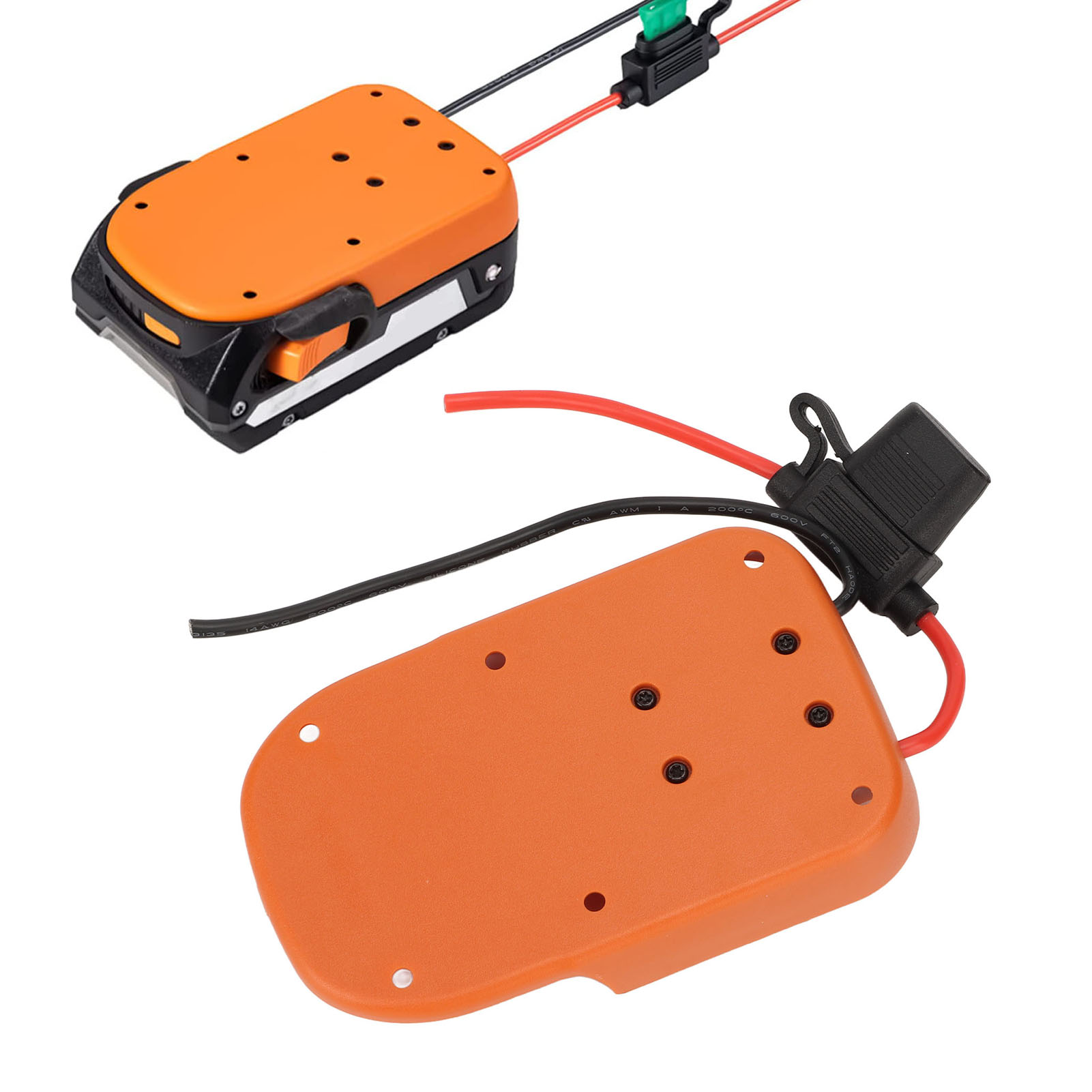 Batterieadapter Mit Befestigungslöchern Für Rich 18v Und Aeg 18v Stromanschlüsse Mit Sicherungshalter.