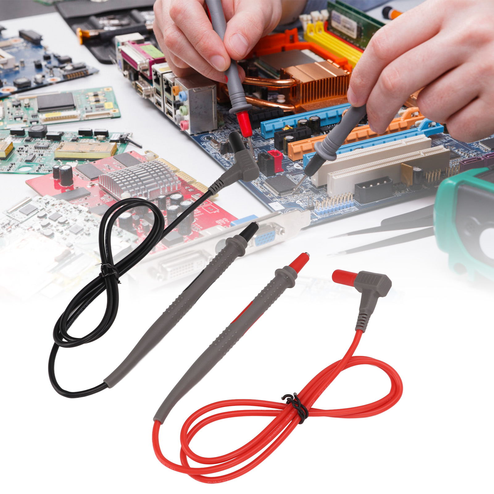Zhikai Multimeter-messspitzen Mit Austauschbaren Edelstahlnadeln, Extra Dünn, 20 A, Silikon-multimeter-messspitzen