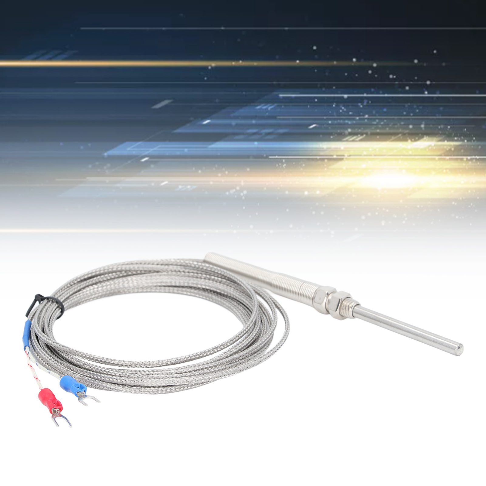Berm® 50mm Typ K Thermoelement-geschirmtes Temperaturmesskabel, 3 Meter Temperaturmesskabel Für Temperaturregler.