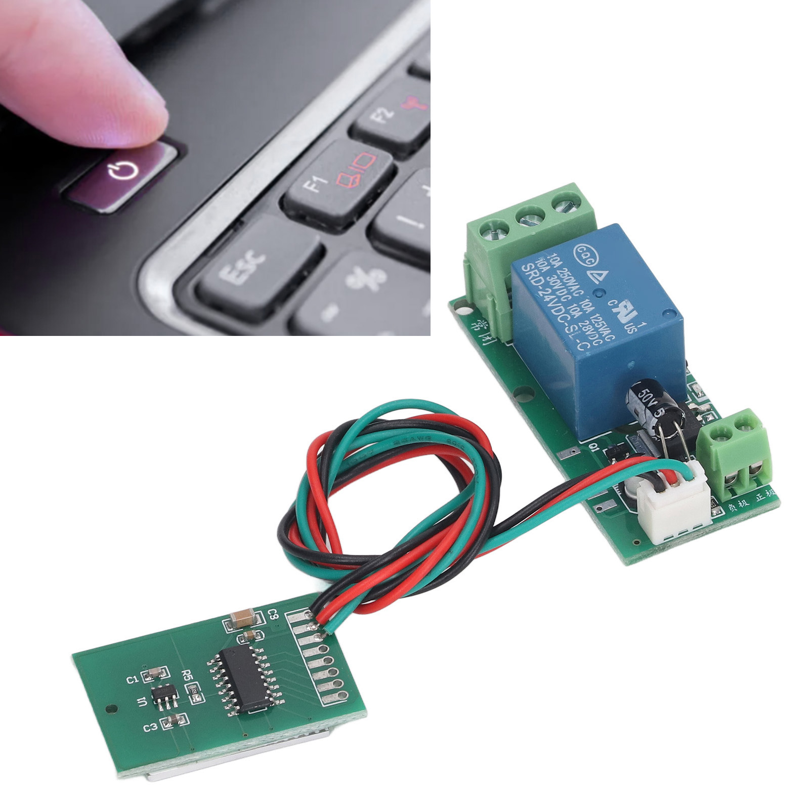 Ein Kapazitives 1-kanal-touch-tastenmodul Kann Als Computer-ein-/ausschalter Mit Selbstverriegelungsfunktion (dc24v) Verwendet Werden.
