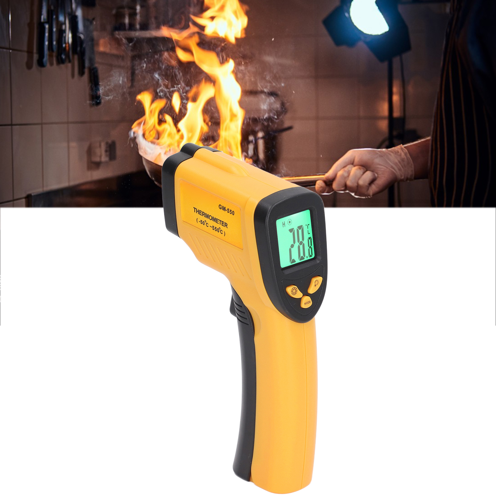 Industrielles Temperaturmessgerät -50℃550℃, Berührungsloses Thermometer, Infrarotthermometer