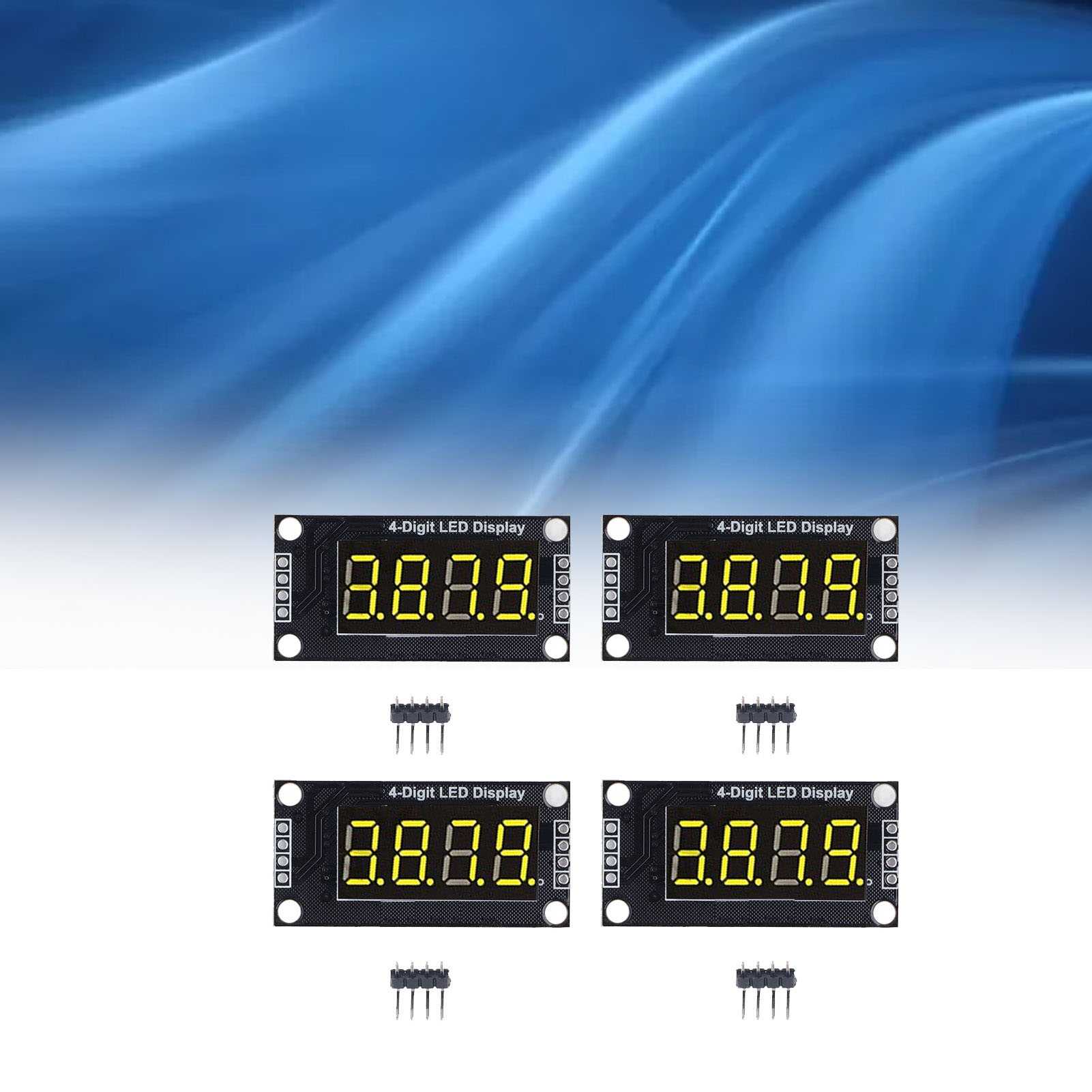Verkauft In 4er-packs: 0,36 Zoll Digitales Anzeigemodul, Vierstellige Sieben-segment-led-anzeige, Tm1637 Modul, Gelb.