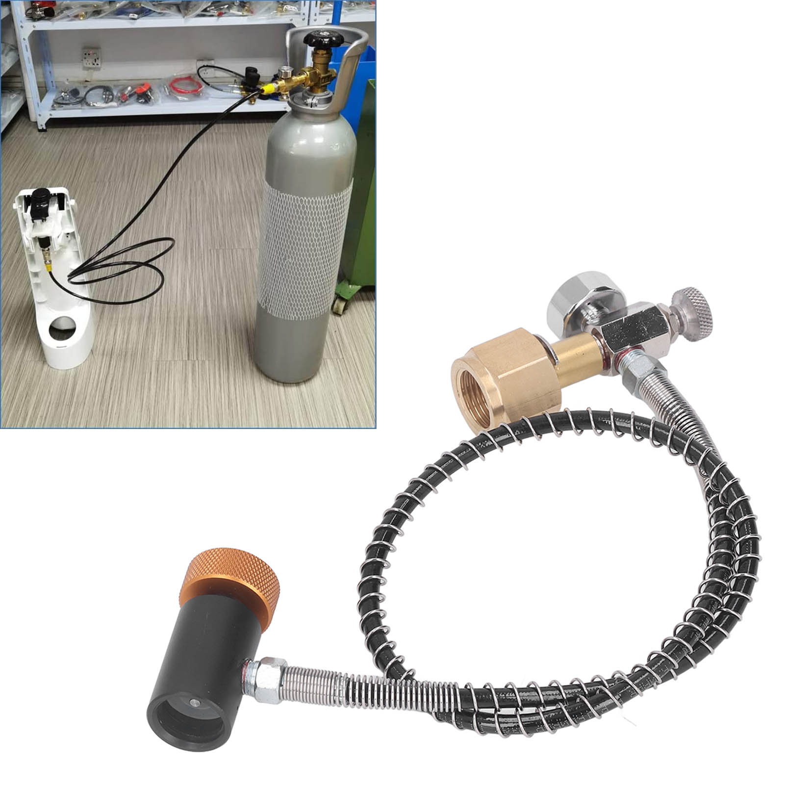 Anschlussschlauch Für Sprudelwasser, Co2-flaschenfülladapter, 61 Cm (24 Zoll) Langer, Zugfester Hochdruckschlauch Für Den Anschluss Von Cga320 An Tr21-4 Sprudelwassertanks
