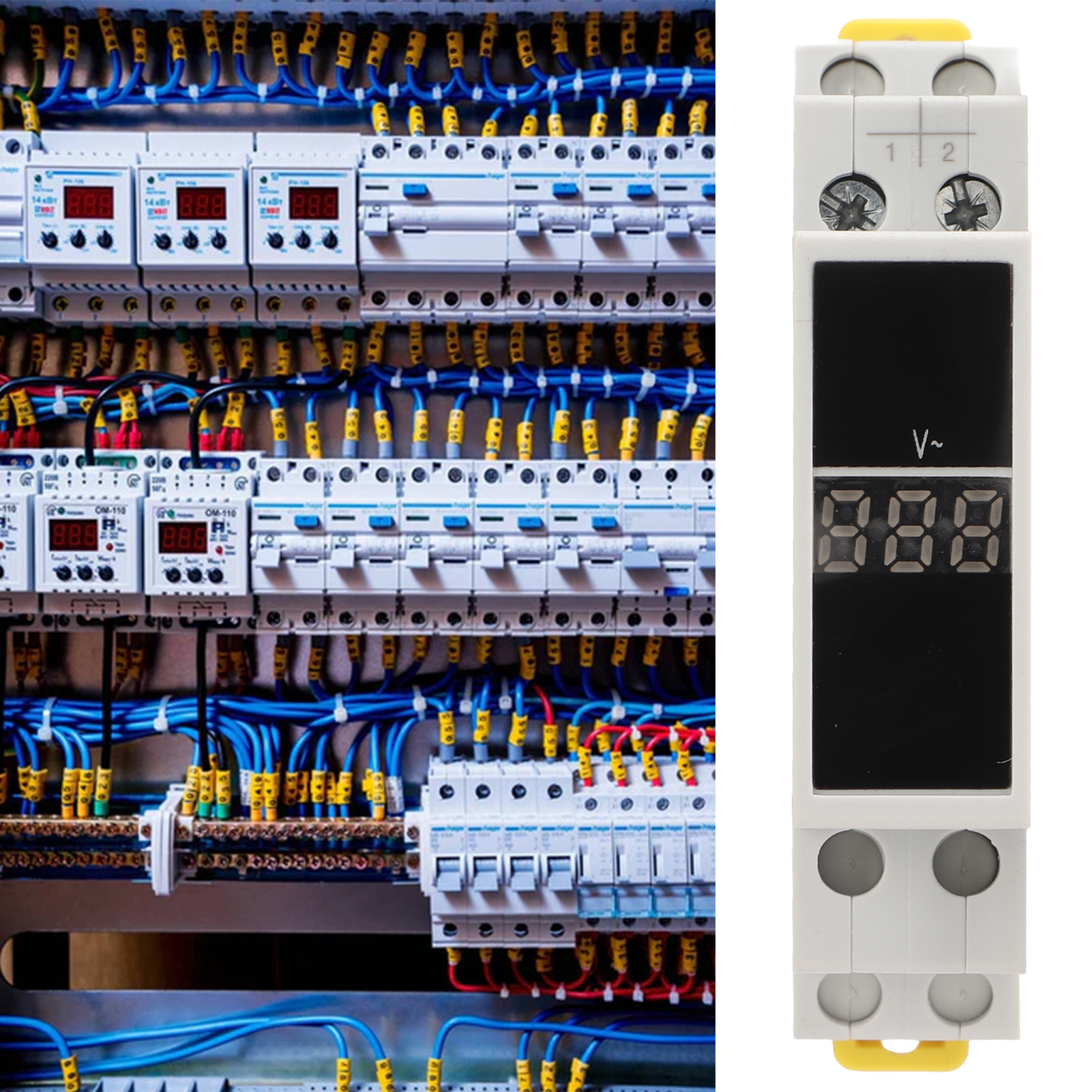 Modulares Einphasiges Digitales Voltmeter Auf Din-schiene Ac80-500v, Elektronisches Und Elektrisches Messgerät Sdm011