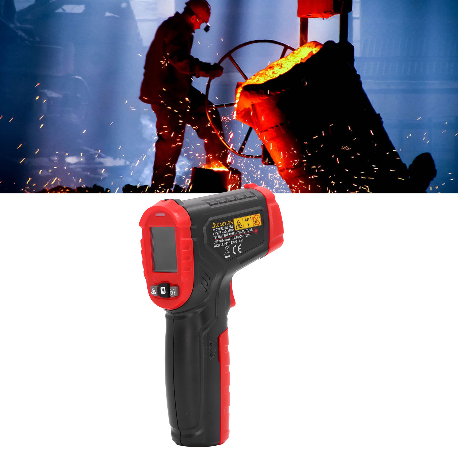 Das Digitale Lasermessgerät Ht641b+ Ist Ein Berührungsloses Thermometer, Ein Industrielles Temperaturmessgerät Und Ein Infrarot-thermometer.