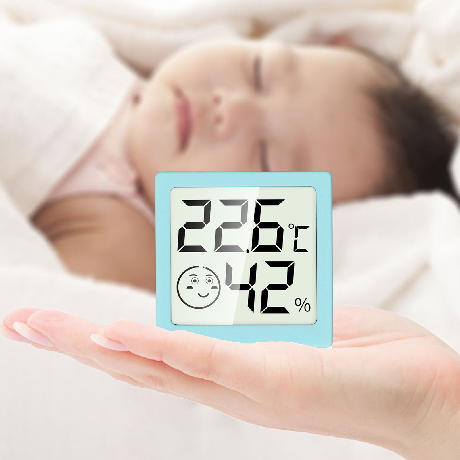 Elektronisches Thermometer Und Hygrometer Lx8101 Für Den Innenbereich, Z. B. In Babyzimmern: Präzises, Hochauflösendes Digitaldisplay Zur Anzeige Von Trocken- Und Feuchttemperatur Sowie Luftfeuchtigke