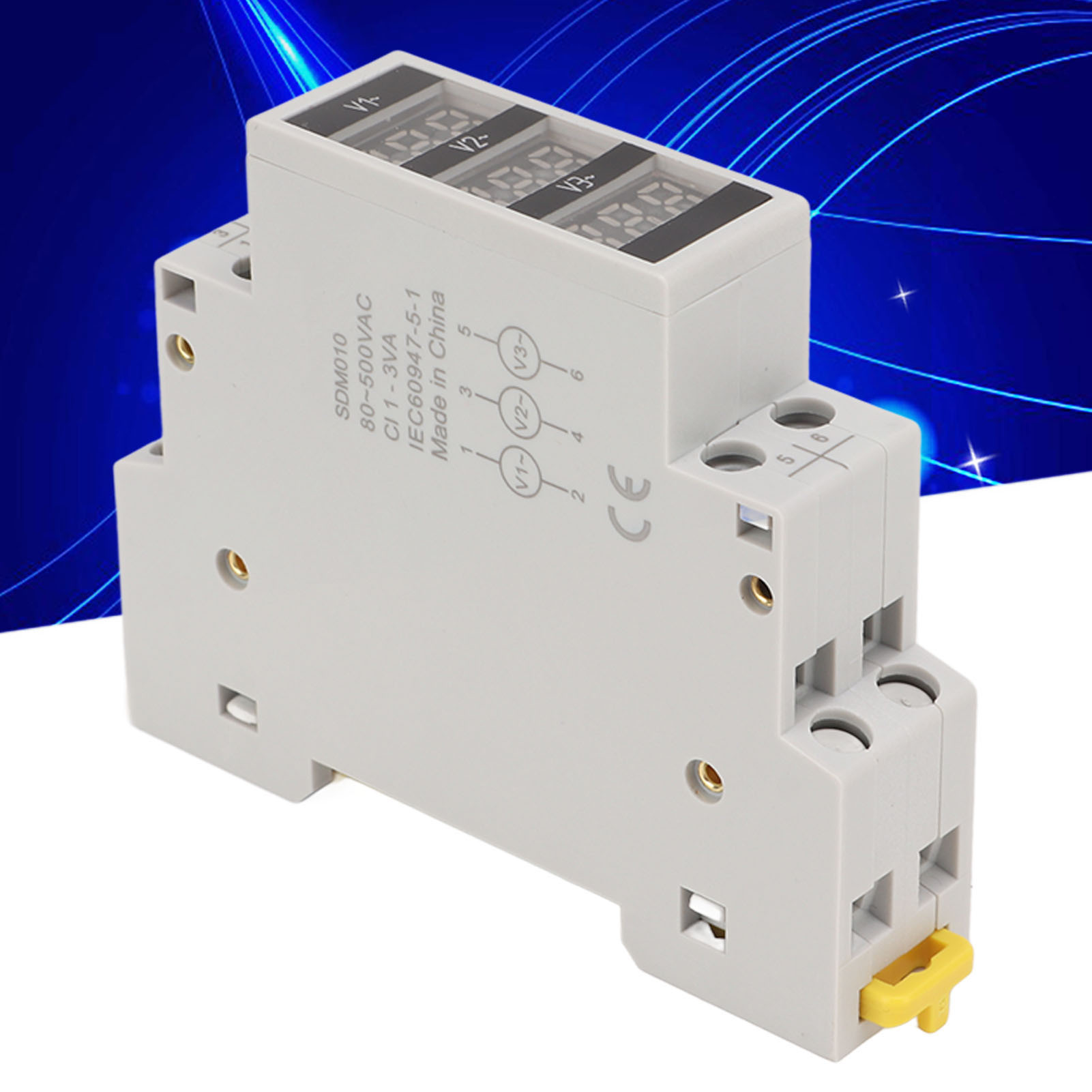 Modulares Dreiphasiges Digitales Voltmeter Auf Din-schiene Ac80-500v, Elektronisches Elektrisches Messgerät Sdm010