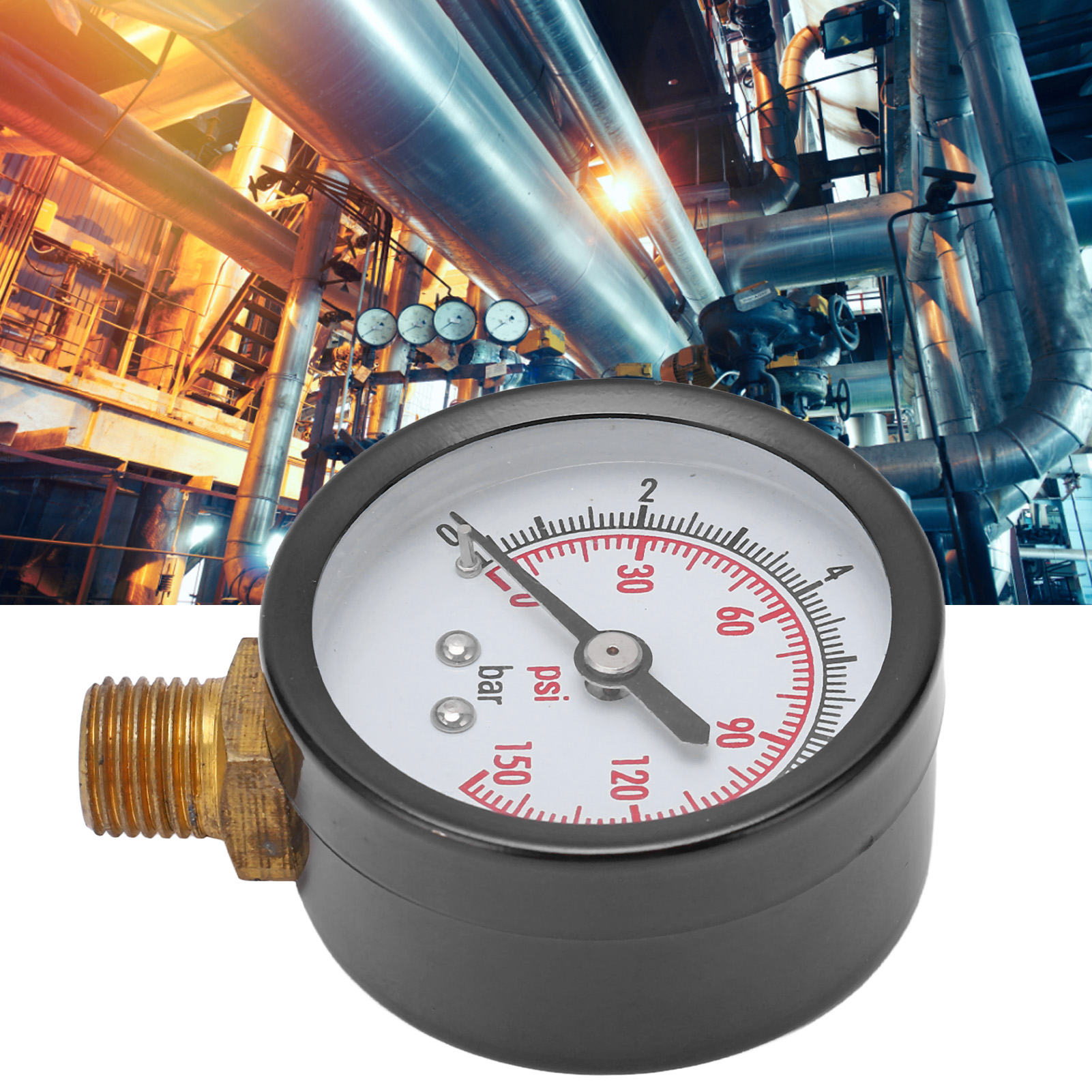 Vertikales Manometer 0-10 Bar Mit G1/4-anschluss".